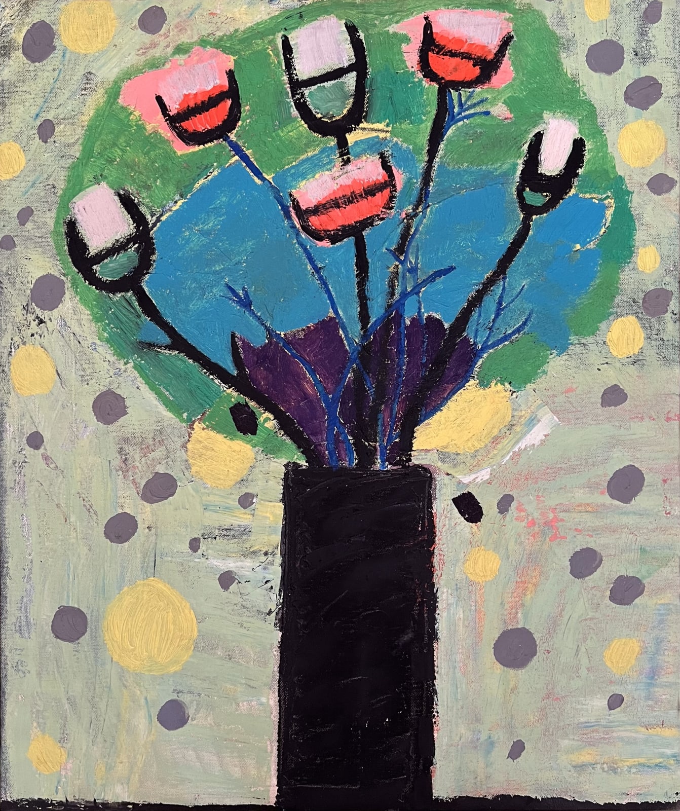 Ashraf El Zamzami, Abstract Flowers V, 2023