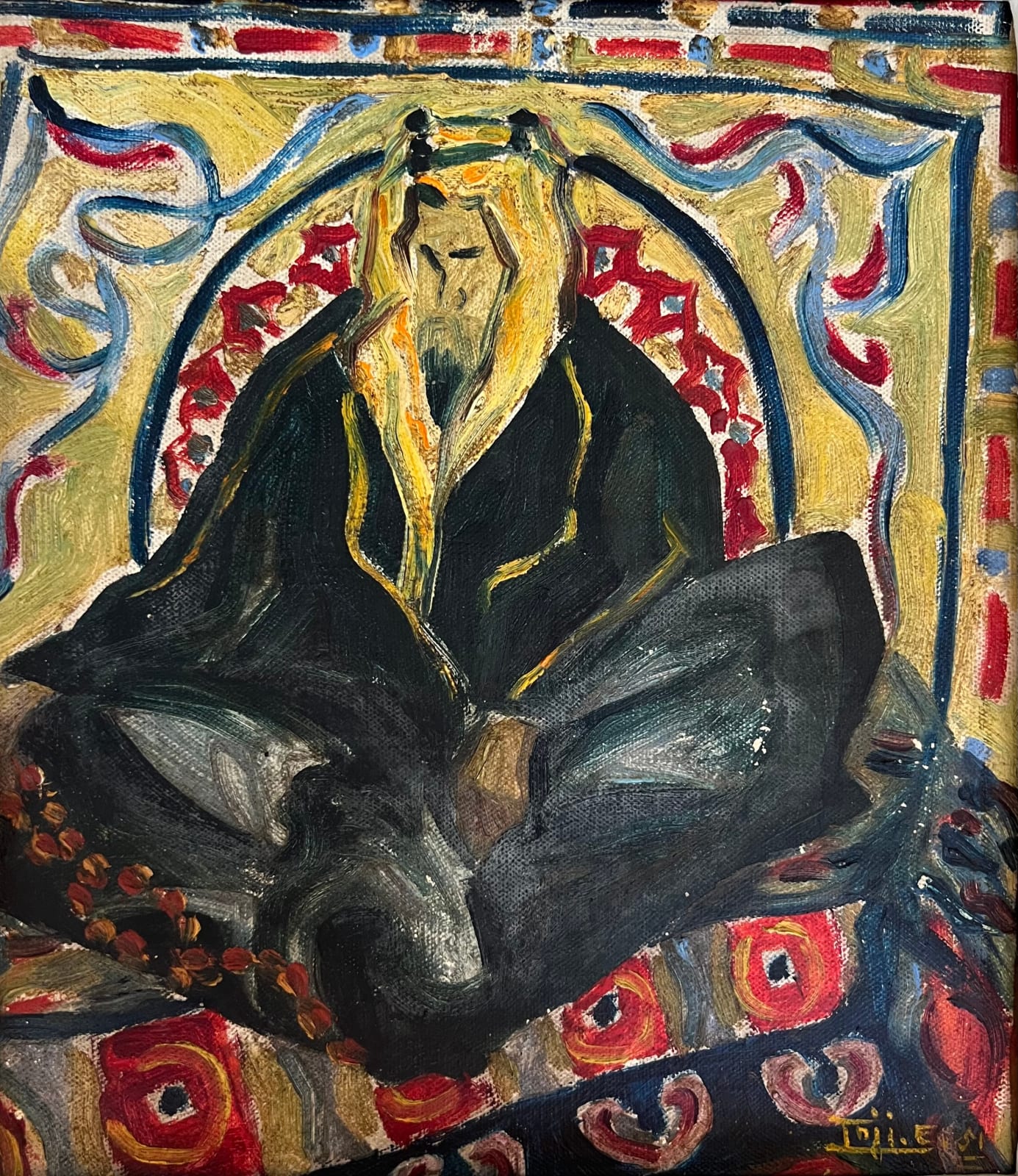 Inji Efflatoun, Seated Bedouin, 1956