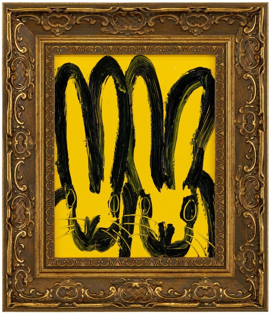 Hunt Slonem, Double Bunny Yellow, 2024