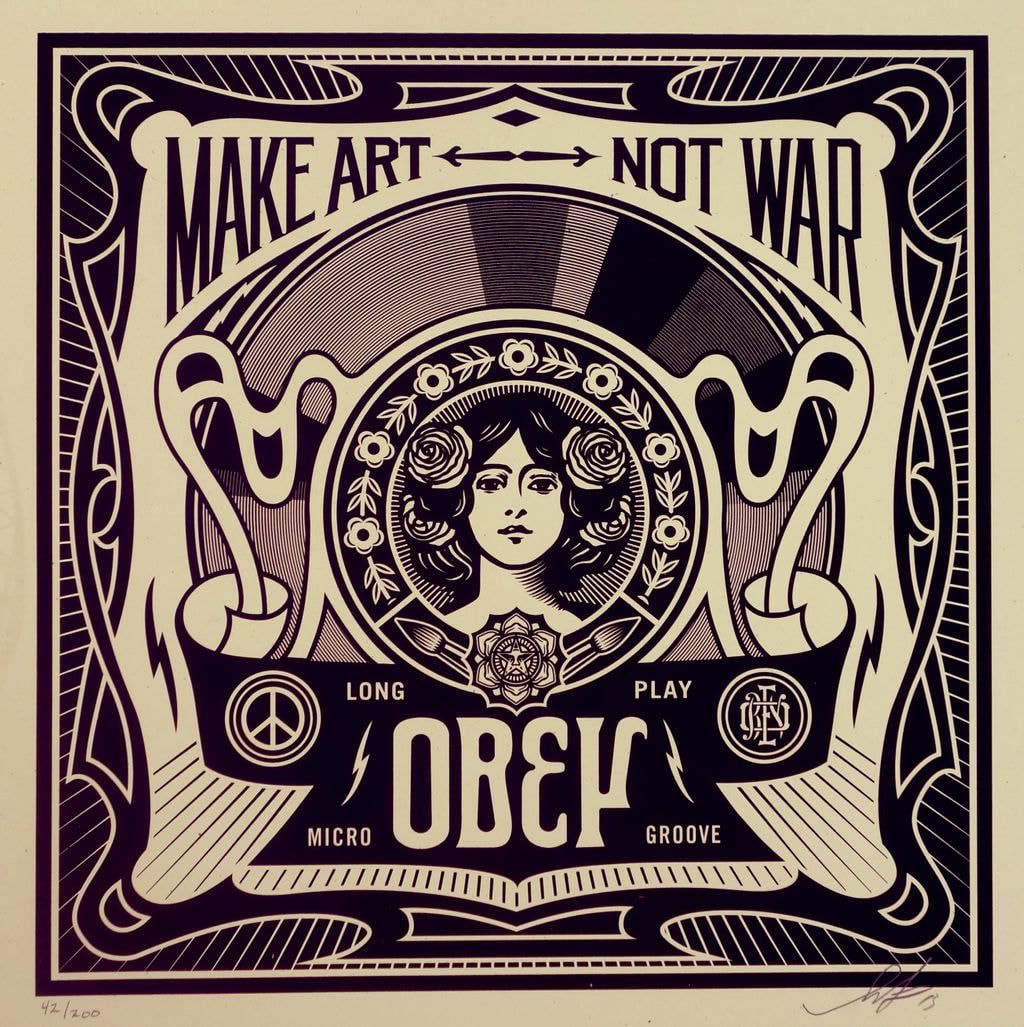Shepard Fairey, Make Art Not War, 2013