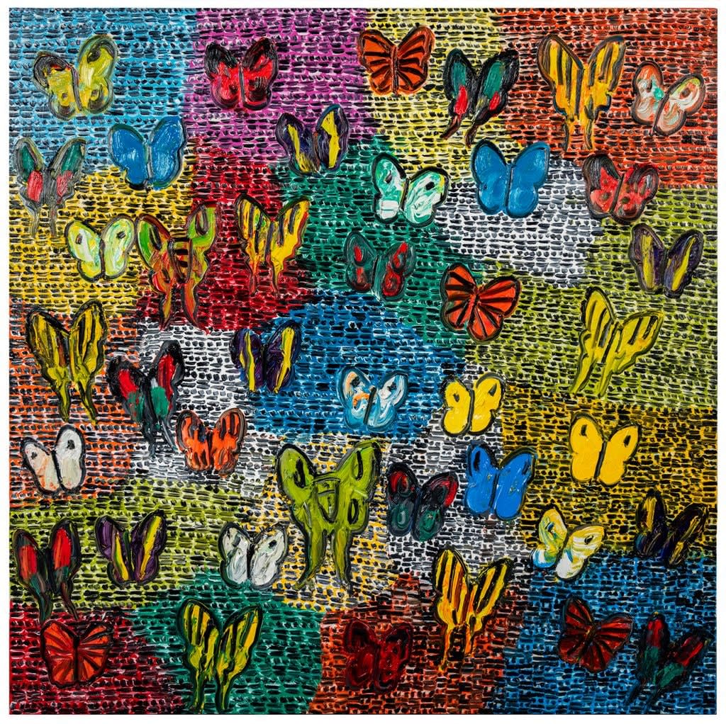 Hunt Slonem, Guardians and Butterflies, 2022