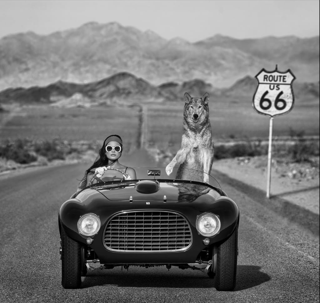 David Yarrow, Ferrari II (B&W), 2023