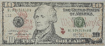 David Hollier, Ten Dollar Bill (text from "Hamilton" the musical), 2023