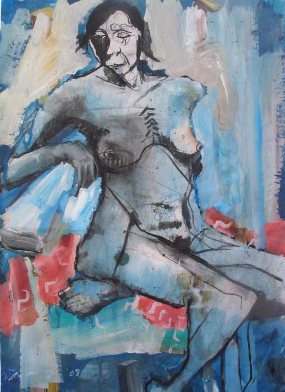 John Oxborough, Seated woman (blue), 2008