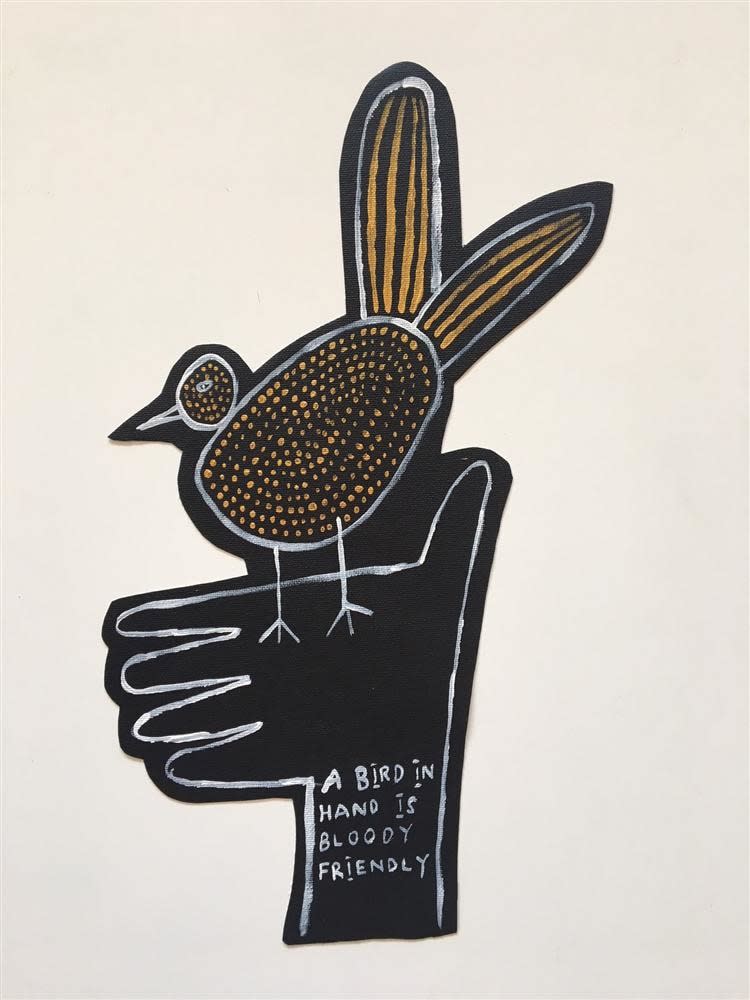 Matt Liggins, A bird in the hand is bloody friendly, 2018