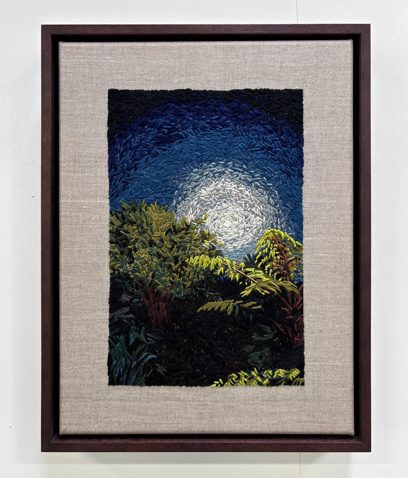 Molly Timmins, Moonlit Ponga (An Embroidered Love Letter for Te Marama), 2025