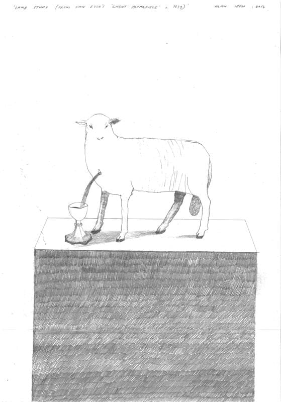 Alan Ibell, Lamb Study (from Van Eyck's 'Ghent Altarpiece' c. 1432), 2014