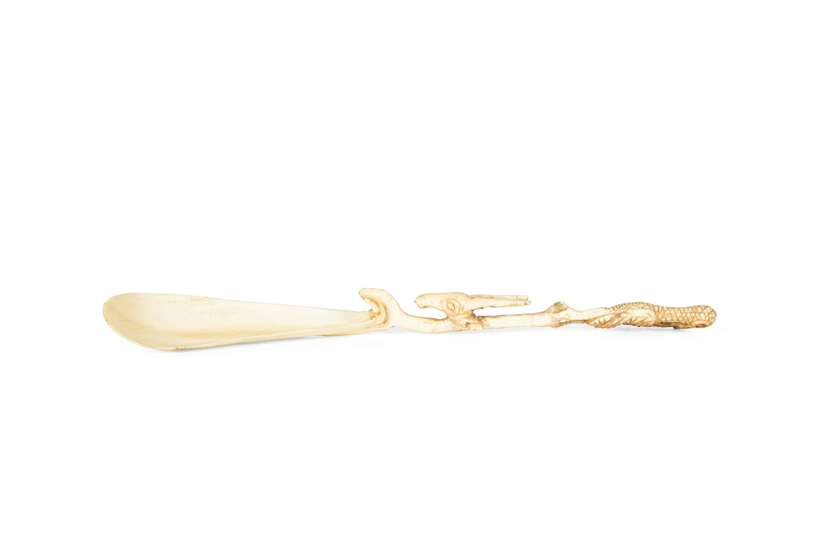 Colher Edo/ Bini-portuguesa com o "Pássaro da Profecia", Reino do Benim, Nigéria