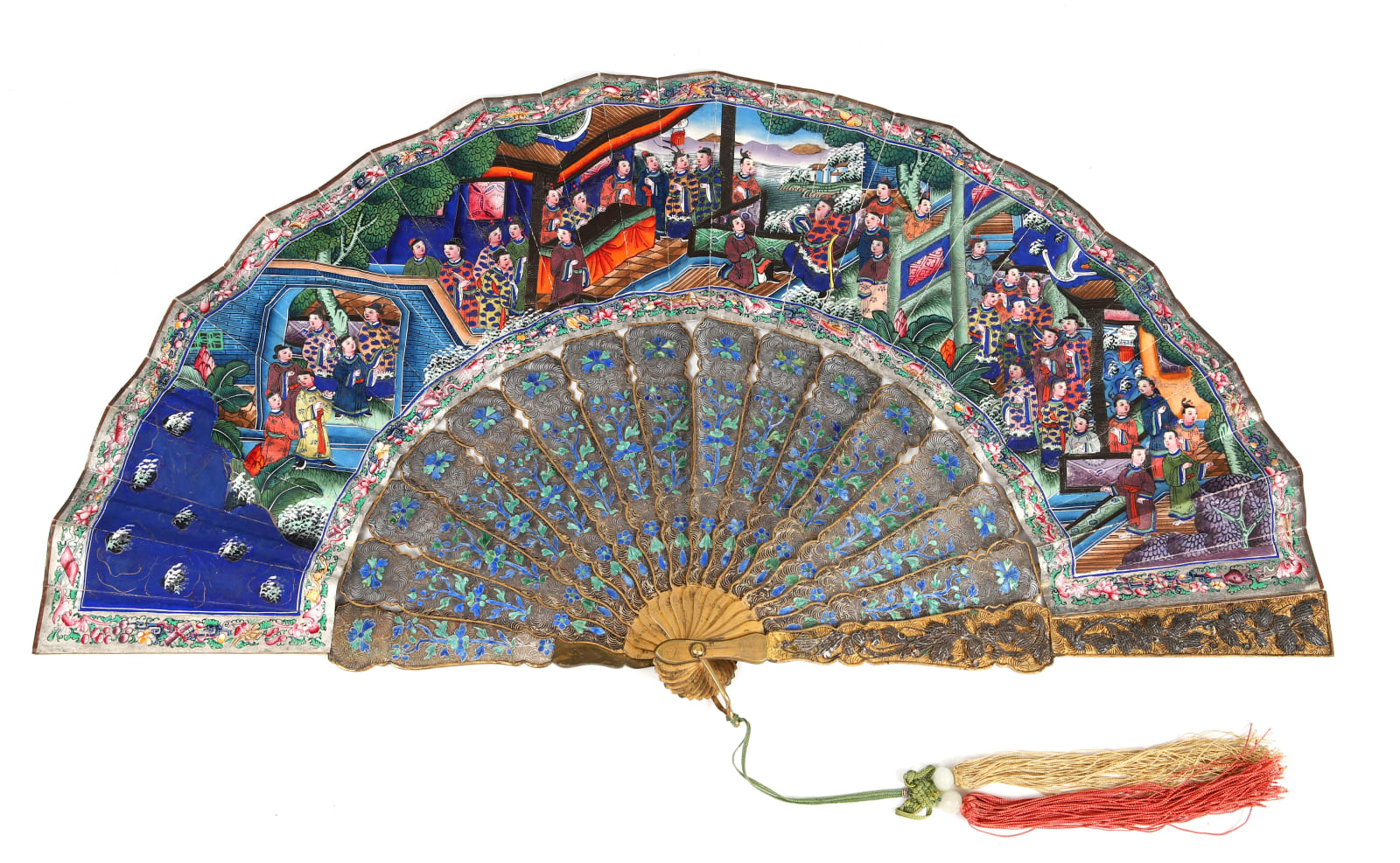 Leque com Vista do Delta do Rio das Pérolas / A Folding Fan with a View of the Delta of the Pearl River, China, Macau (?), Henan(?), 1842-1847