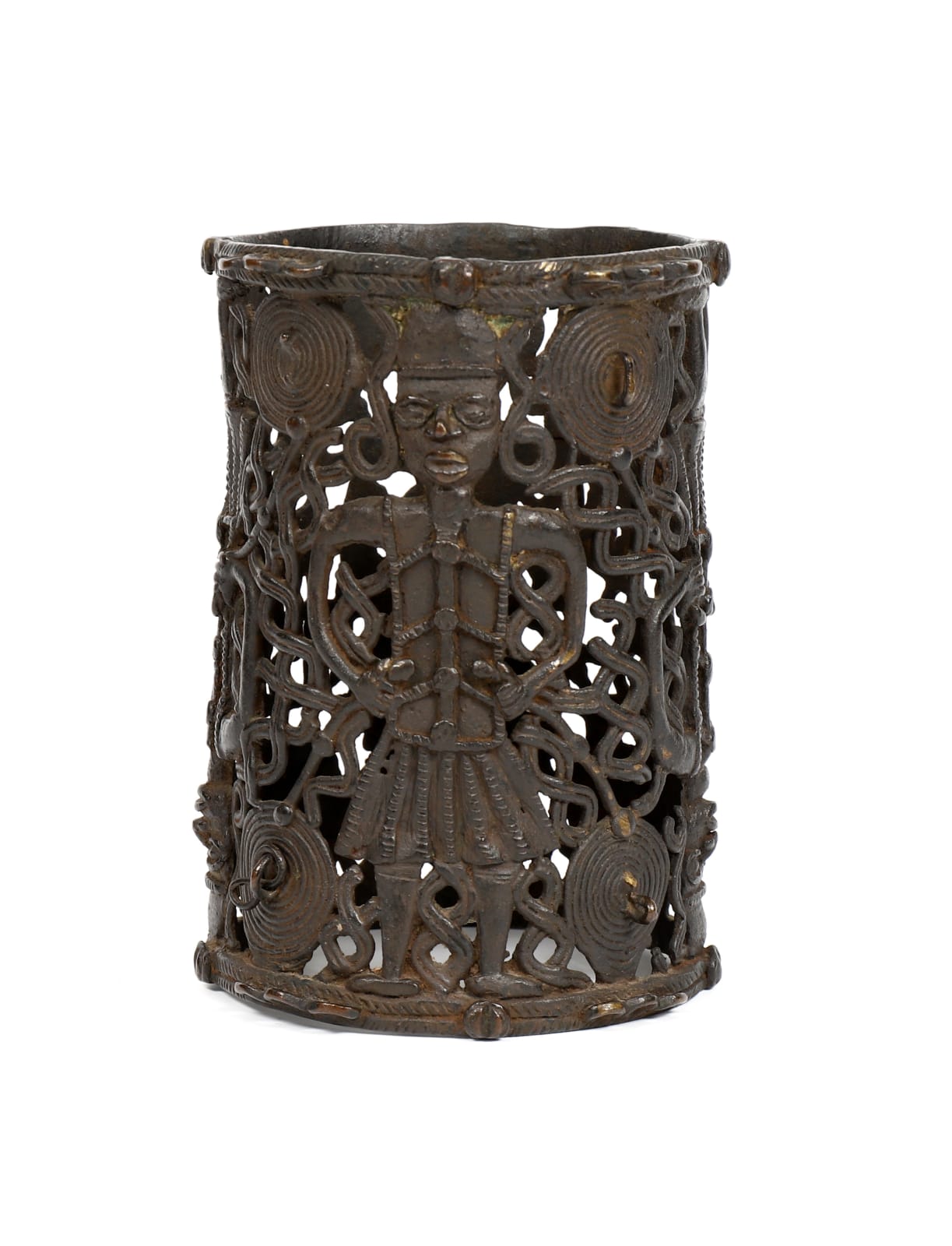 Pulseira do Benin Decorada com Navegadores Portugueses / A Benin Armelet Displayng Portuguese Navigators , Reino do Benin, Nigeria, sec. XVII ou XVIII / Benin kingdom, 17th. or 18th. c.