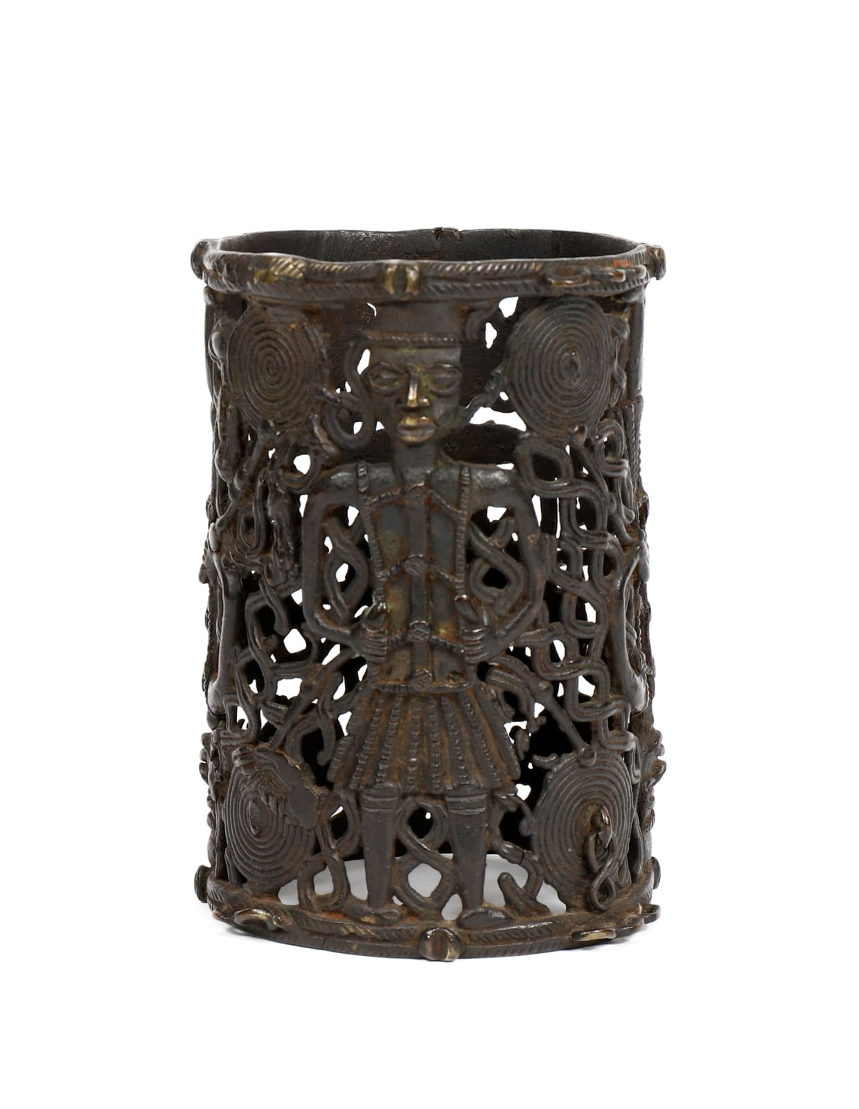 Pulseira do Benin Decorada com Navegadores Portugueses / A Benin Armelet Displayng Portuguese Navigators , Reino do Benin, Nigeria, sec. XVII ou XVIII / Benin kingdom, 17th. or 18th. c.