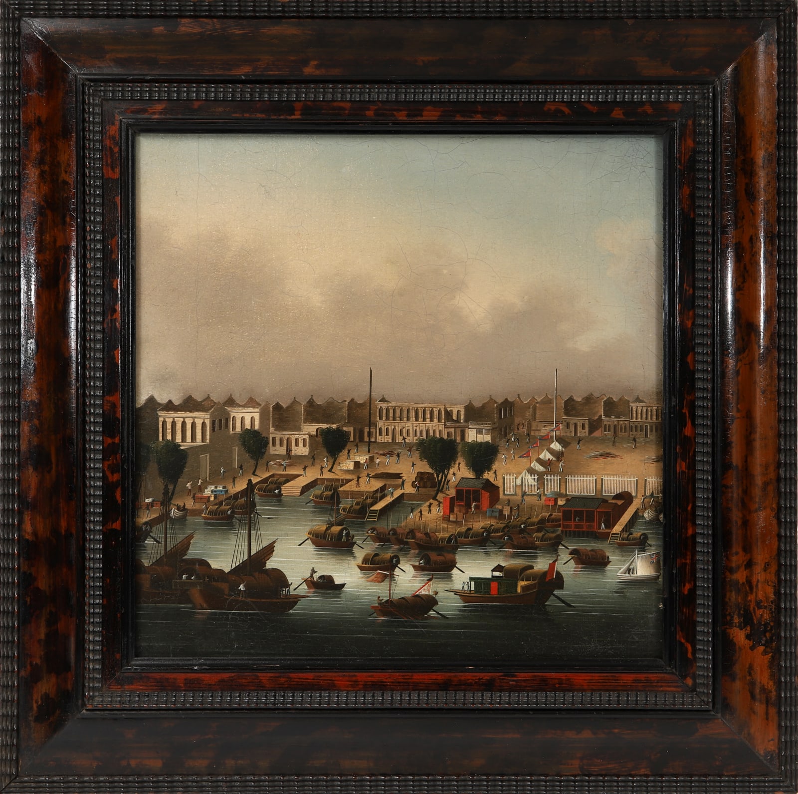 China Trade, Incêndio nas Feitorias de Cantão , c. 1822