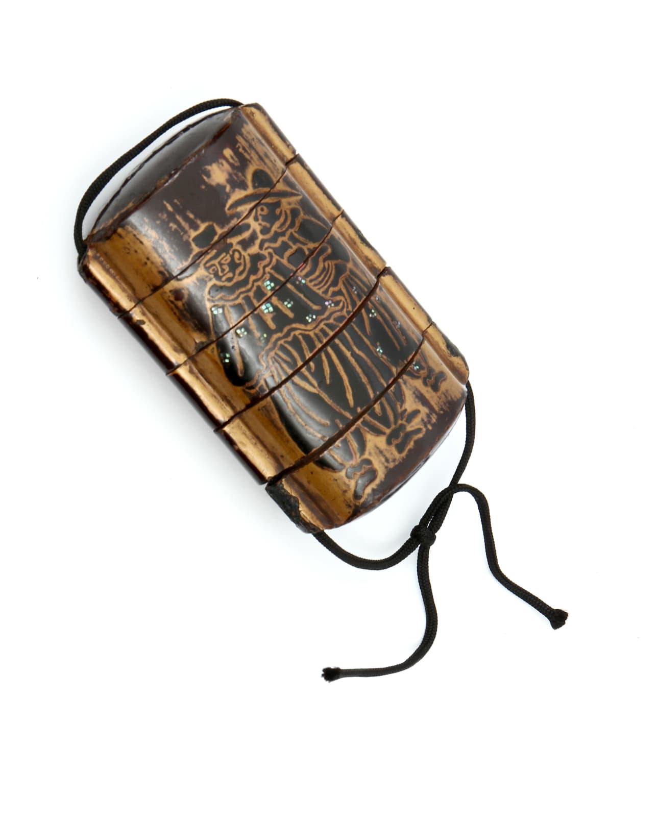 Inrō Namban com Missionários Jesuítas e Navegadores Portugueses , Japão, período Momoyama ou Edo