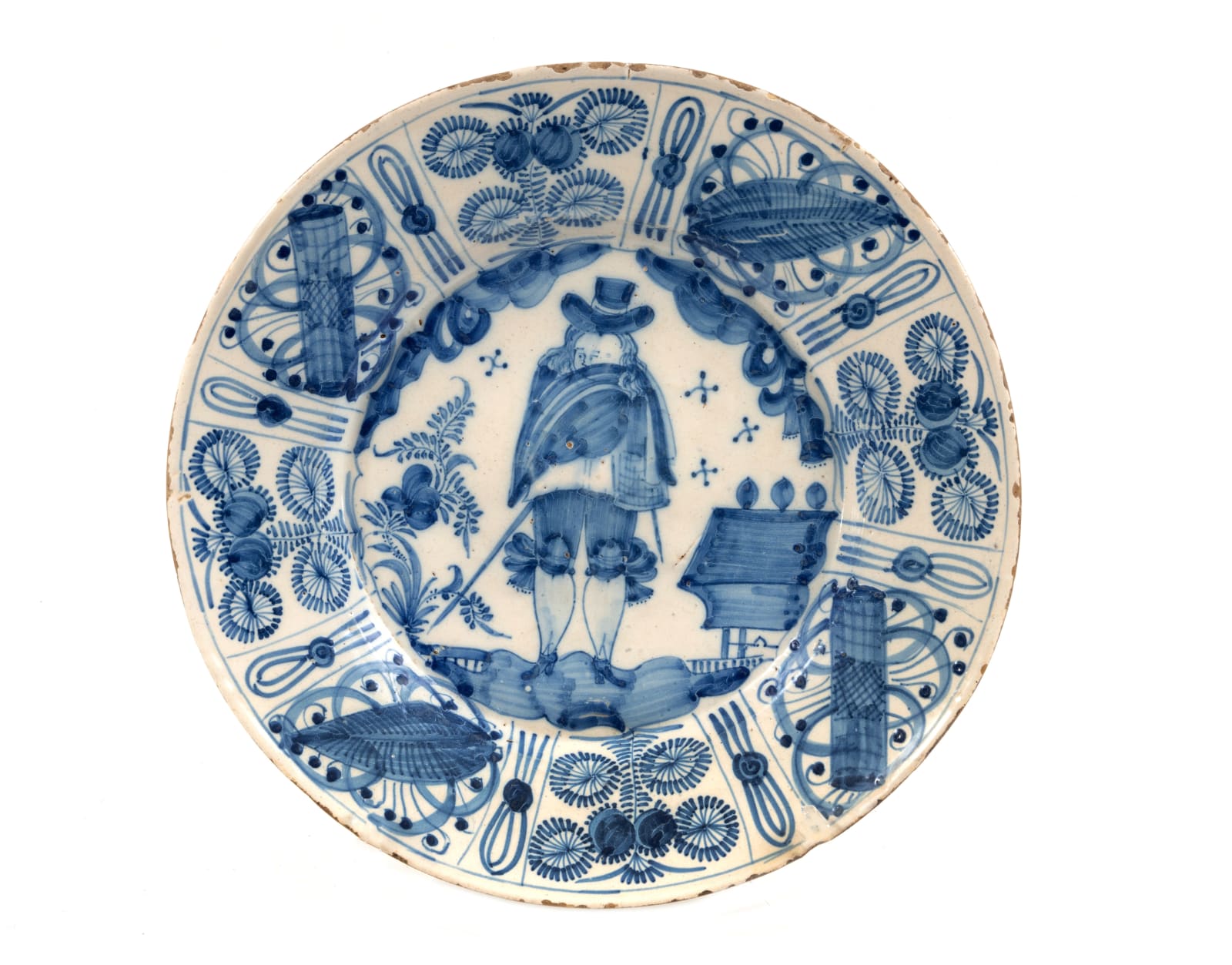 Prato de aparato Paisagem com Fidalgo de facies achinezada "Pré-Aranhões", Lisboa" , 1635 – 1650