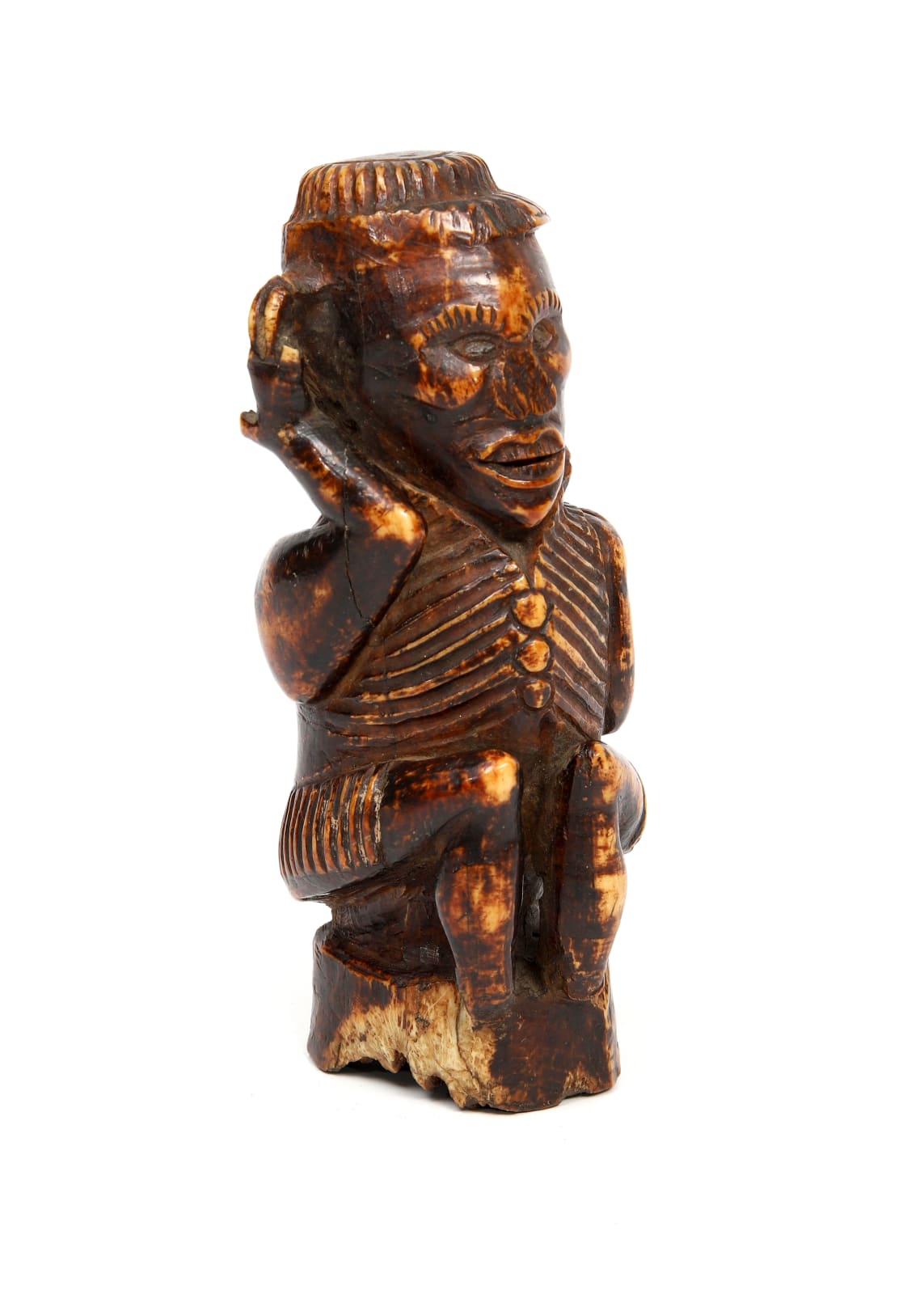 Terminal de Bastão (Mvwala) com Figura Vestindo Traje Português , Reino do Congo, séc. XVII