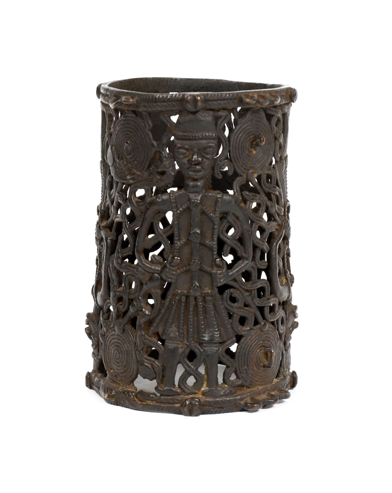 Pulseira do Benin Decorada com Navegadores Portugueses / A Benin Armelet Displayng Portuguese Navigators , Reino do Benin, Nigeria, sec. XVII ou XVIII / Benin kingdom, 17th. or 18th. c.