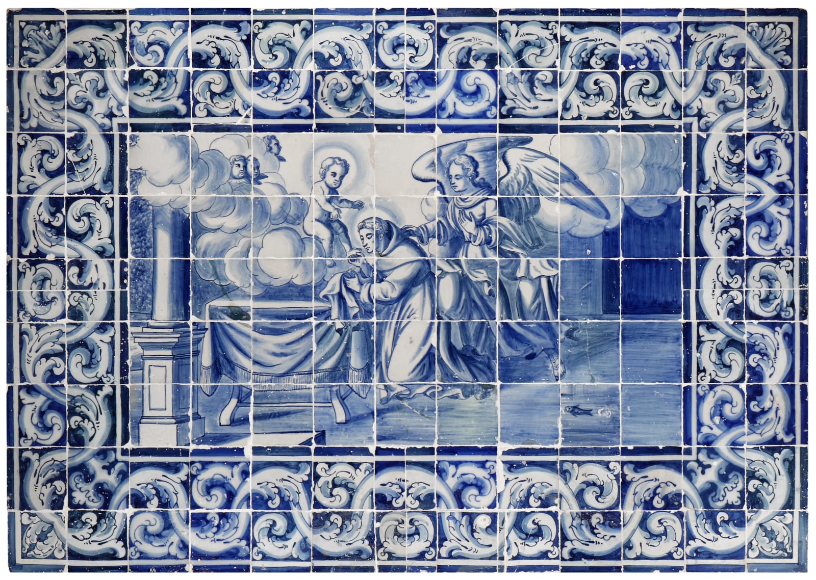 Painel de Azulejos - Aparição de Jesus a Santo António, Portugal, séc. XVIII (1ª metade)