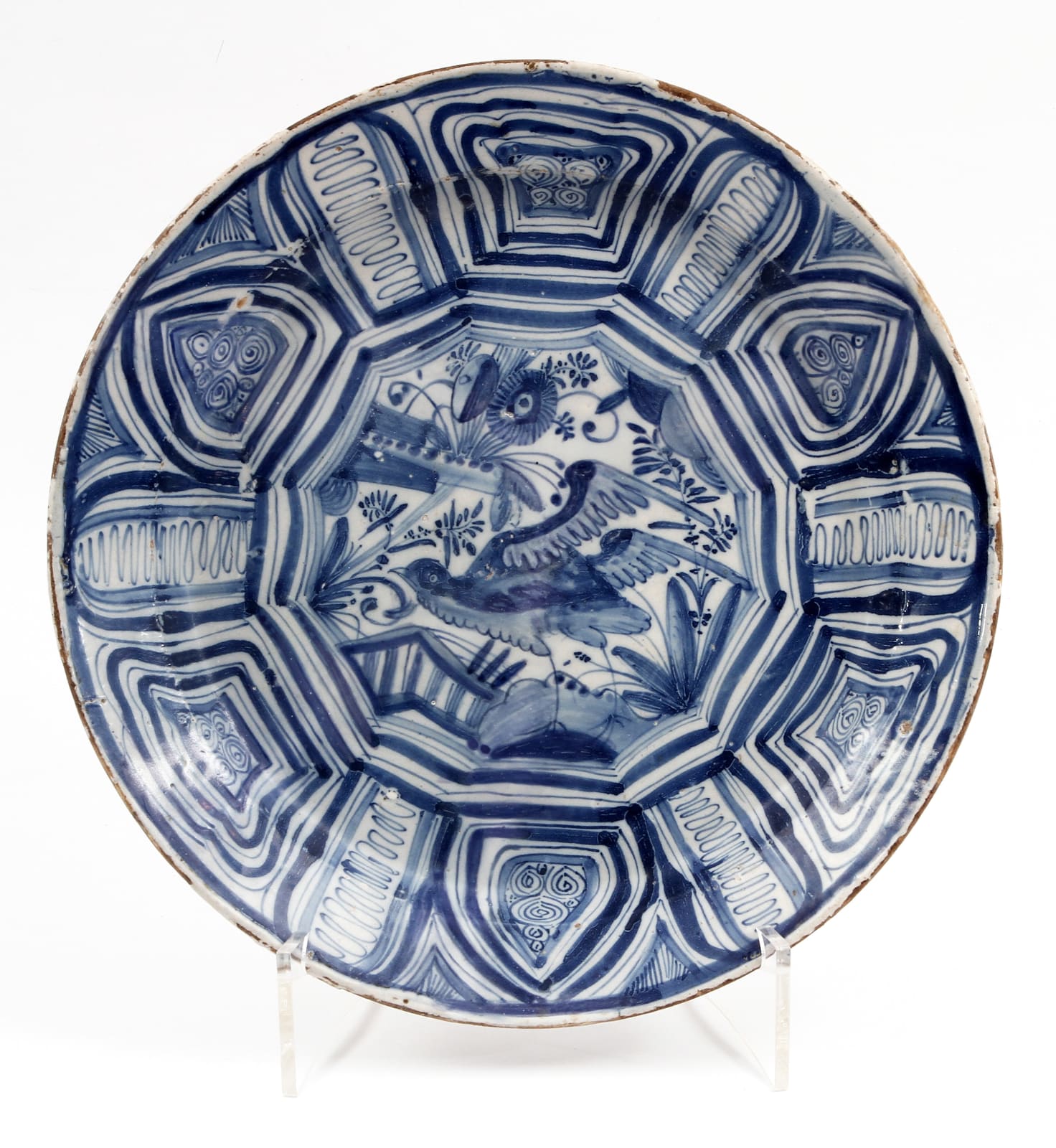 Prato de aparato Paisagem com Ave , Lisboa, 1600-1625