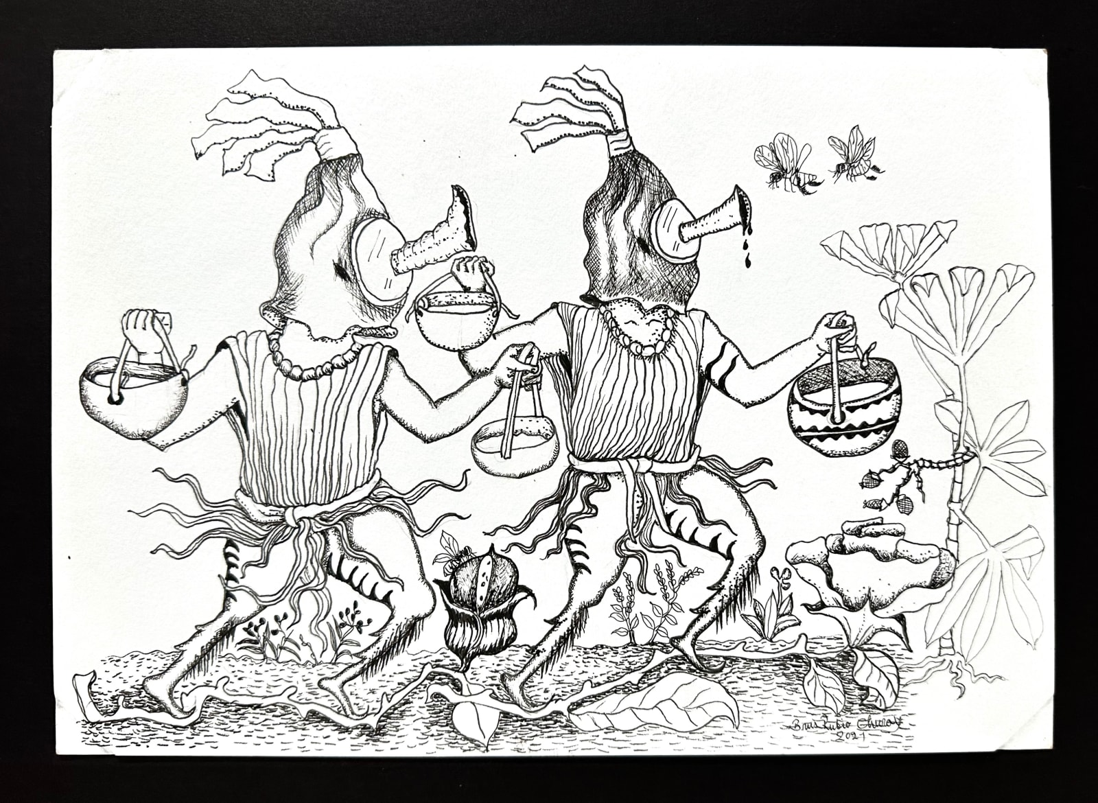 Brus Rubio (Murui-Bora Peoples/ Peruvian Amazon), Masked Dancers, 2022