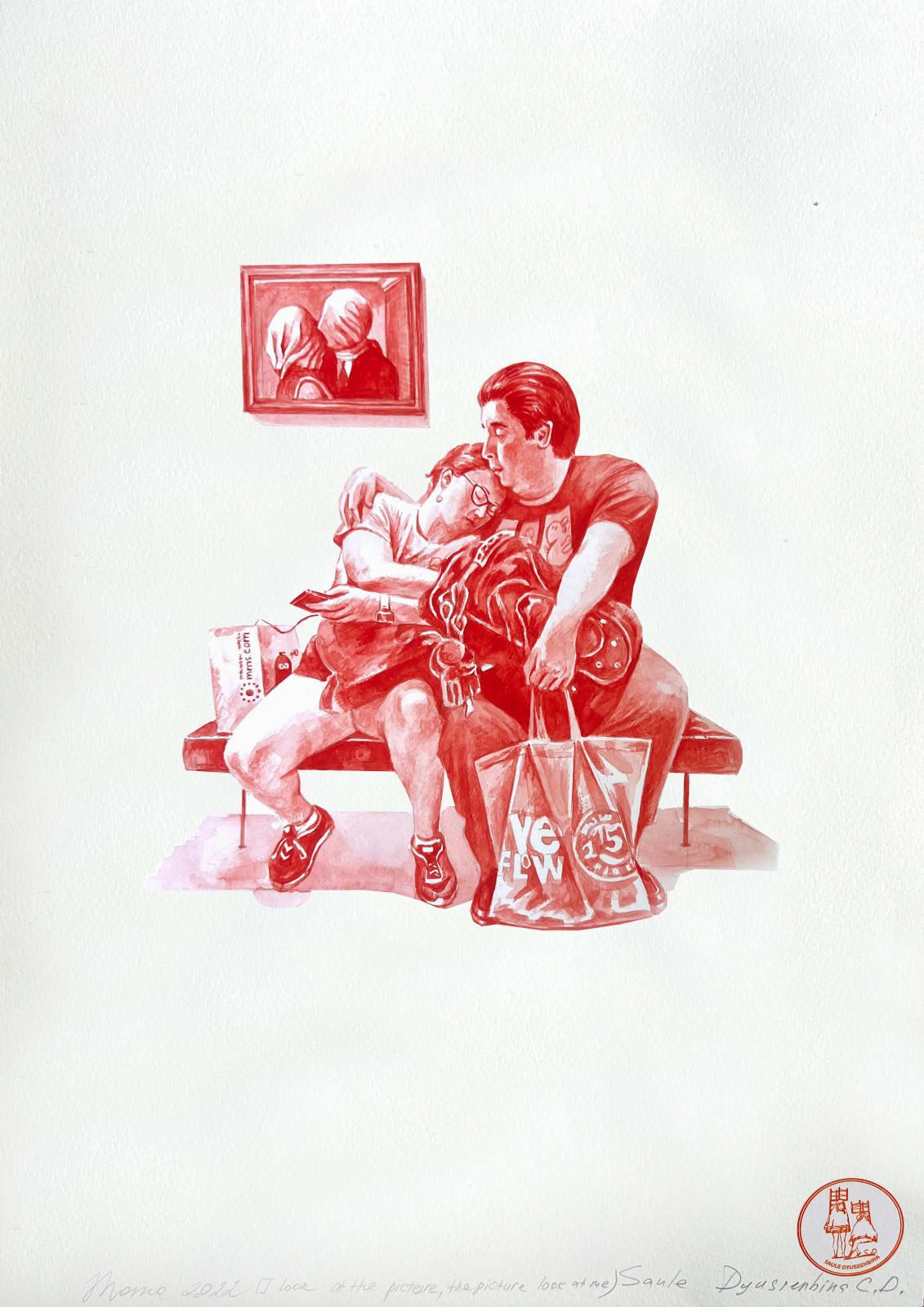 Saule Dyussenbina (Kazakhstan), MoMA. The Picture Looks at Me: Magritte, The Lovers 1936, 2024