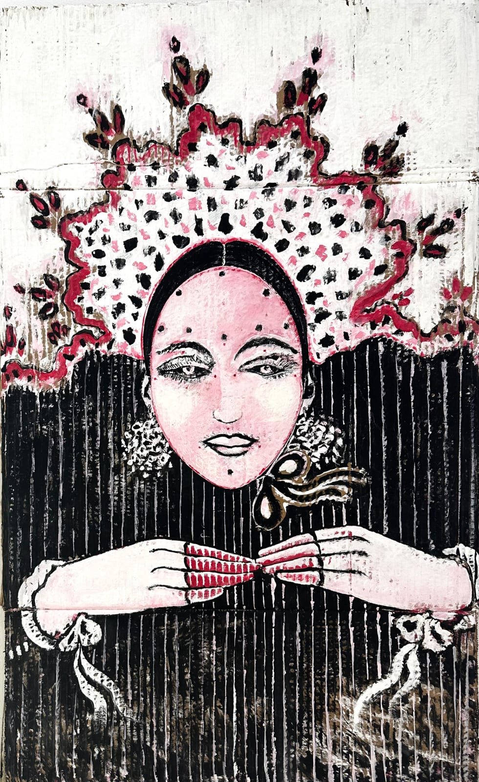 Sofia Cacciapaglia (Italy), Affresco su Cartone: White Crown, 2023