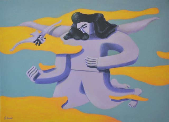 Shiva Noroozi, Angel and bird, 2021