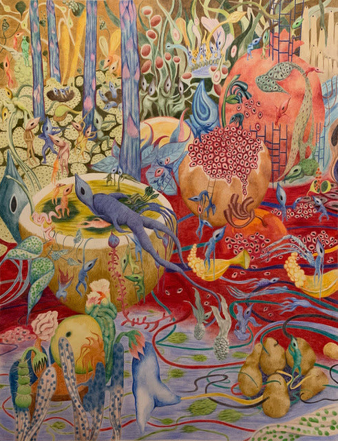 Shima Faridani, Condemnation of a beautiful reptilian by pollinators, ca. 2021