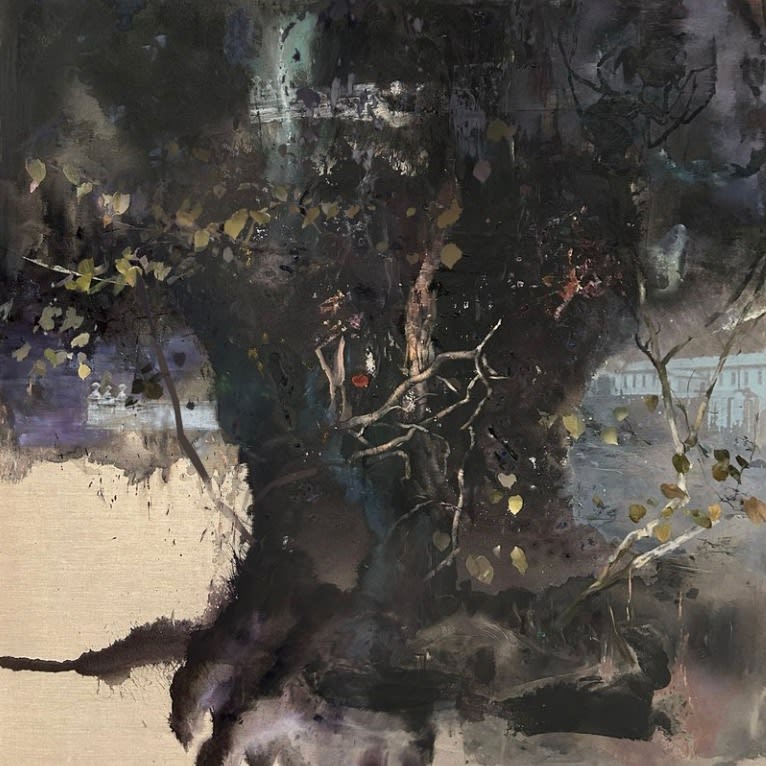 Greg Creek, Ha Ha-Theatre painting (triptych), 2023