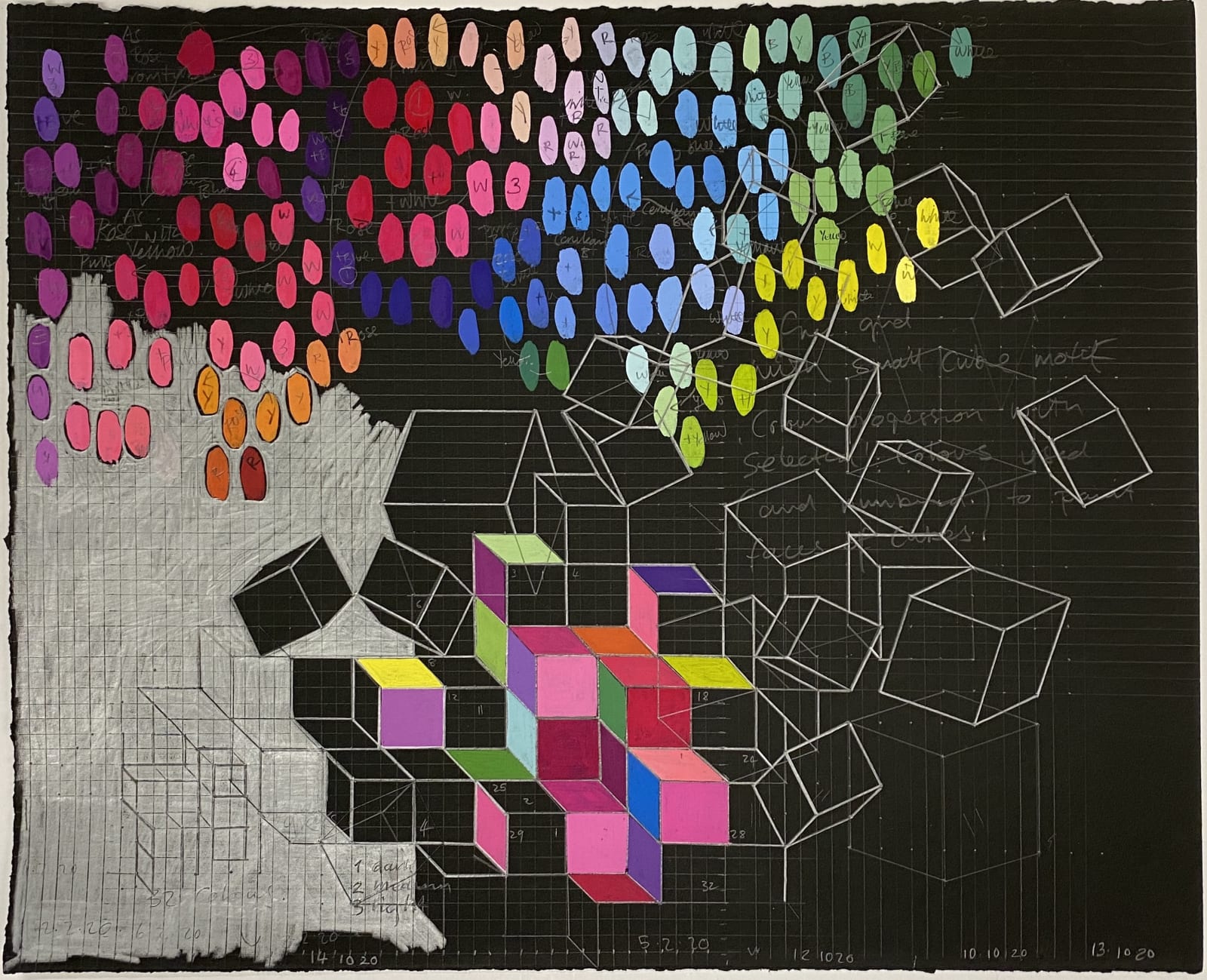 Anna Finlayson, Palette with cubes, 2020