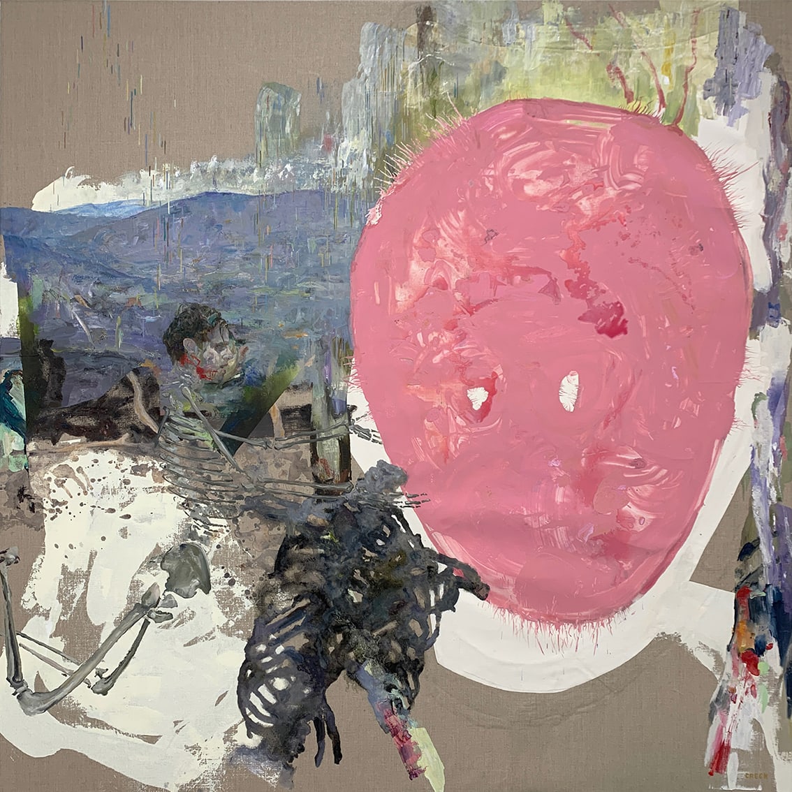 Greg Creek, Claustrophobia–Mens Rea painting, 2020