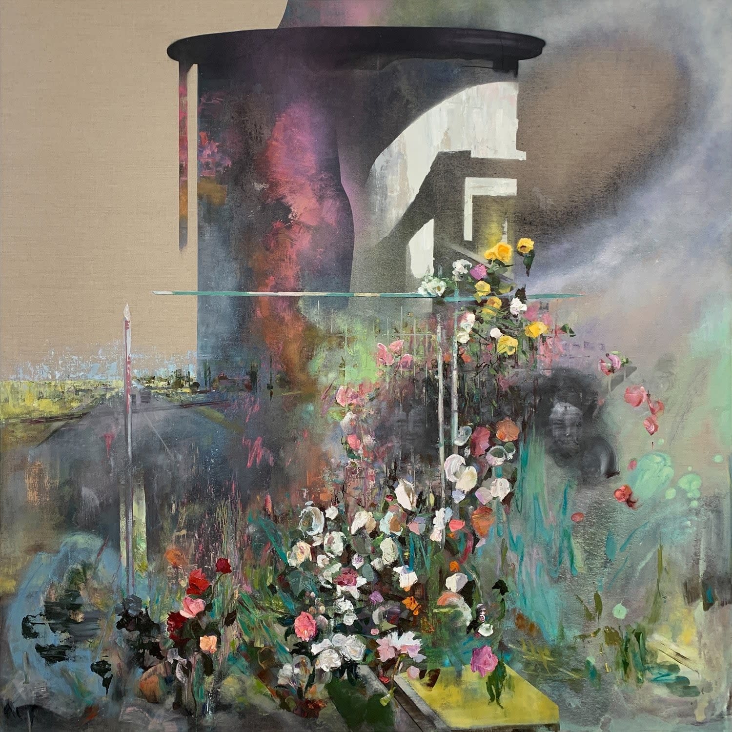 Greg Creek, Lubeck-Red Shift painting, 2024