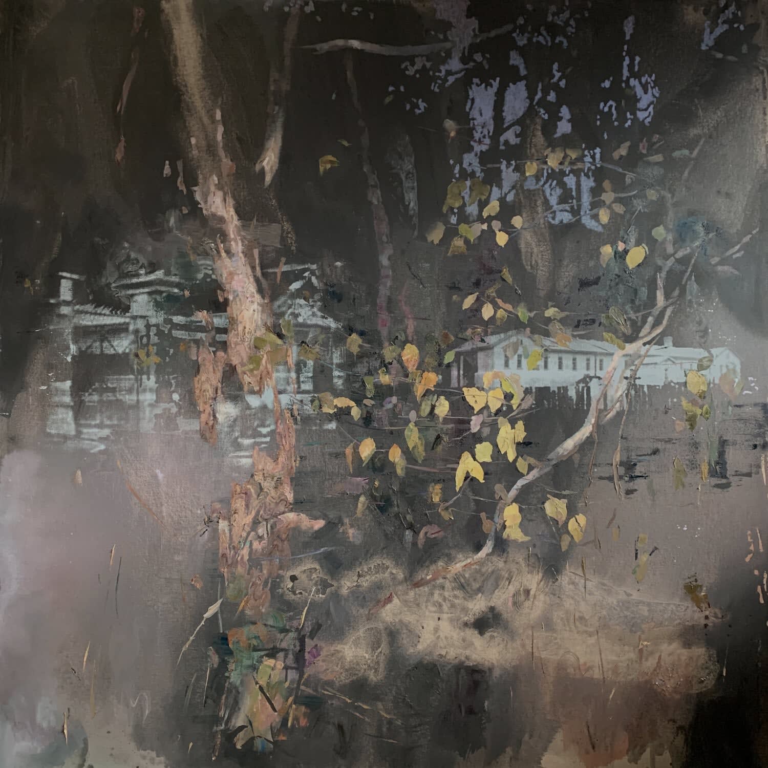 Greg Creek, Ha Ha-Theatre painting (triptych), 2023