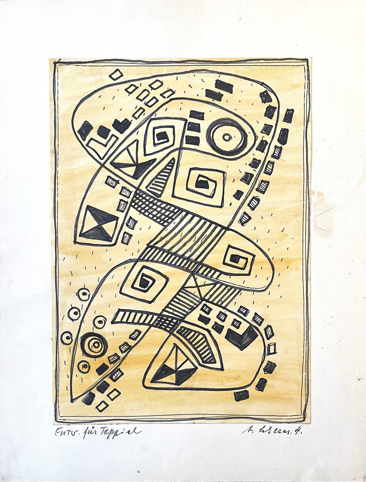 Annemarie Scherer H., Entwurf für Teppich/ Design for a rug, 1940