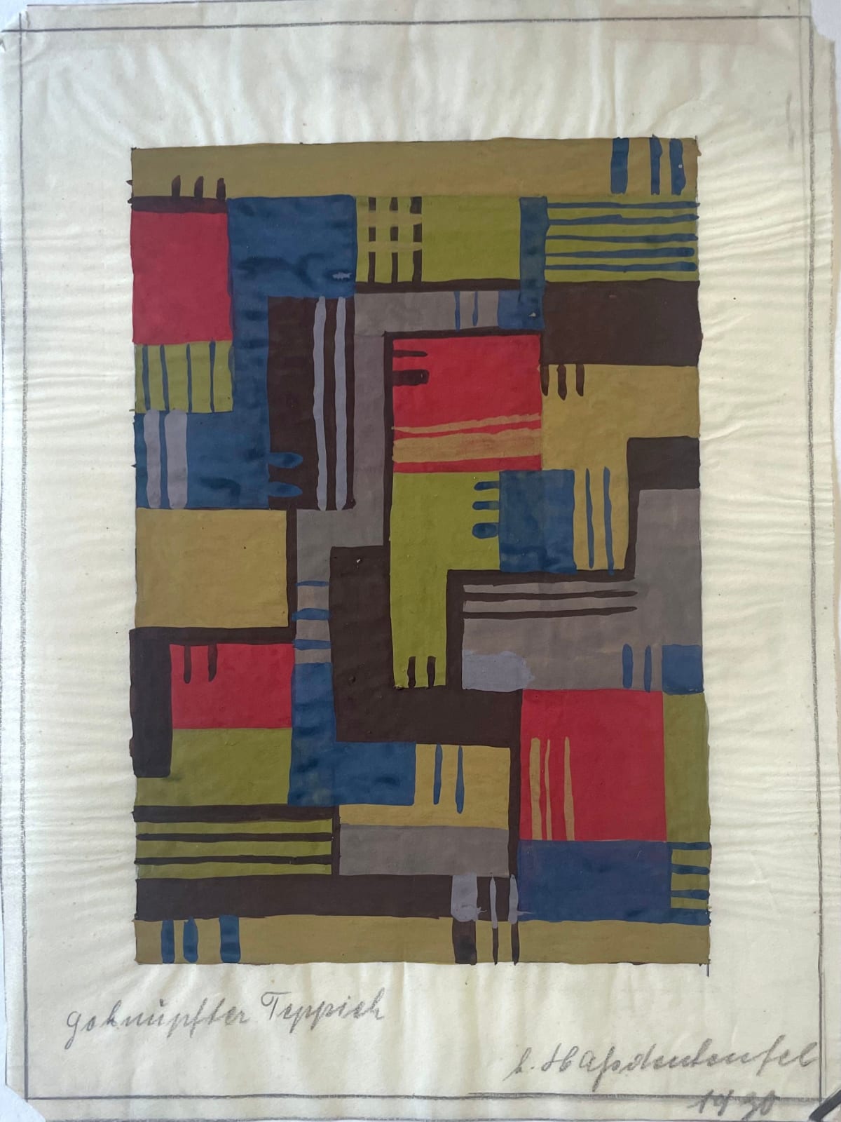 Annemarie Scherer H., Teppich Entwurf / Design for a rug, 1930