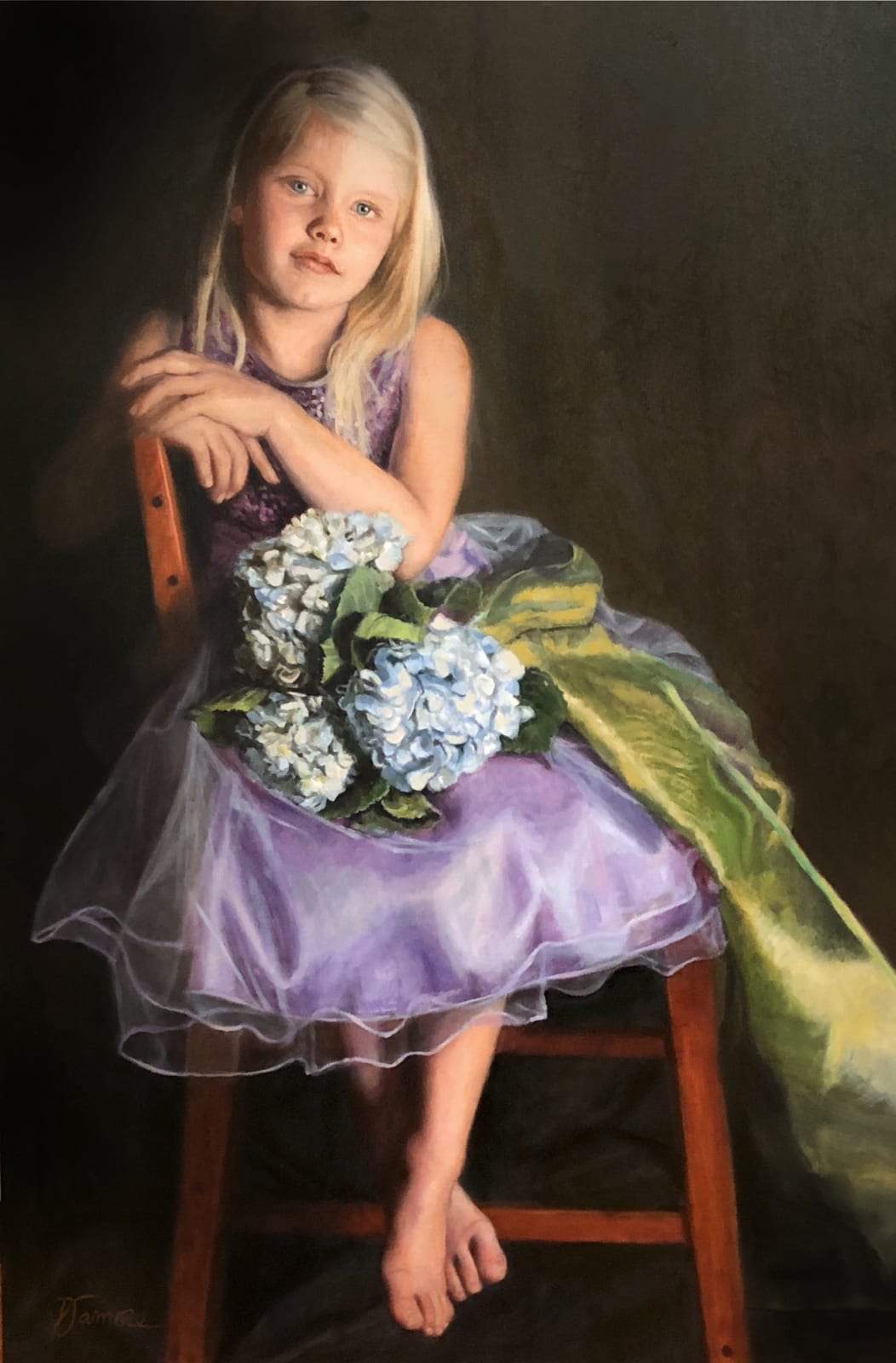 Robin Damore, Blond Child with Hyacinths