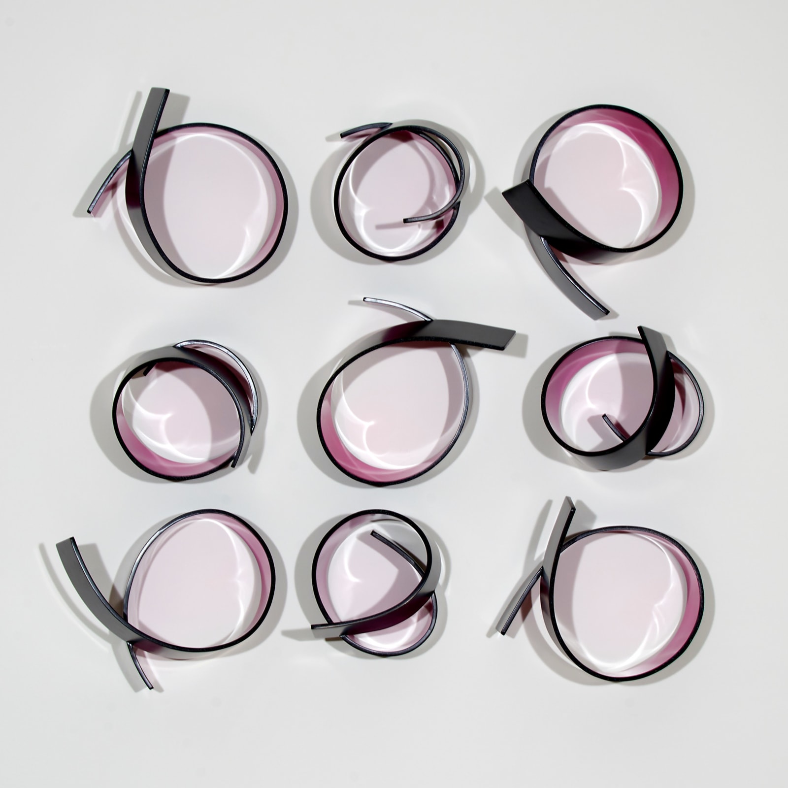 Marion Borgelt, Full Circle Fuchsia: No. 1, (9 pieces), 2019