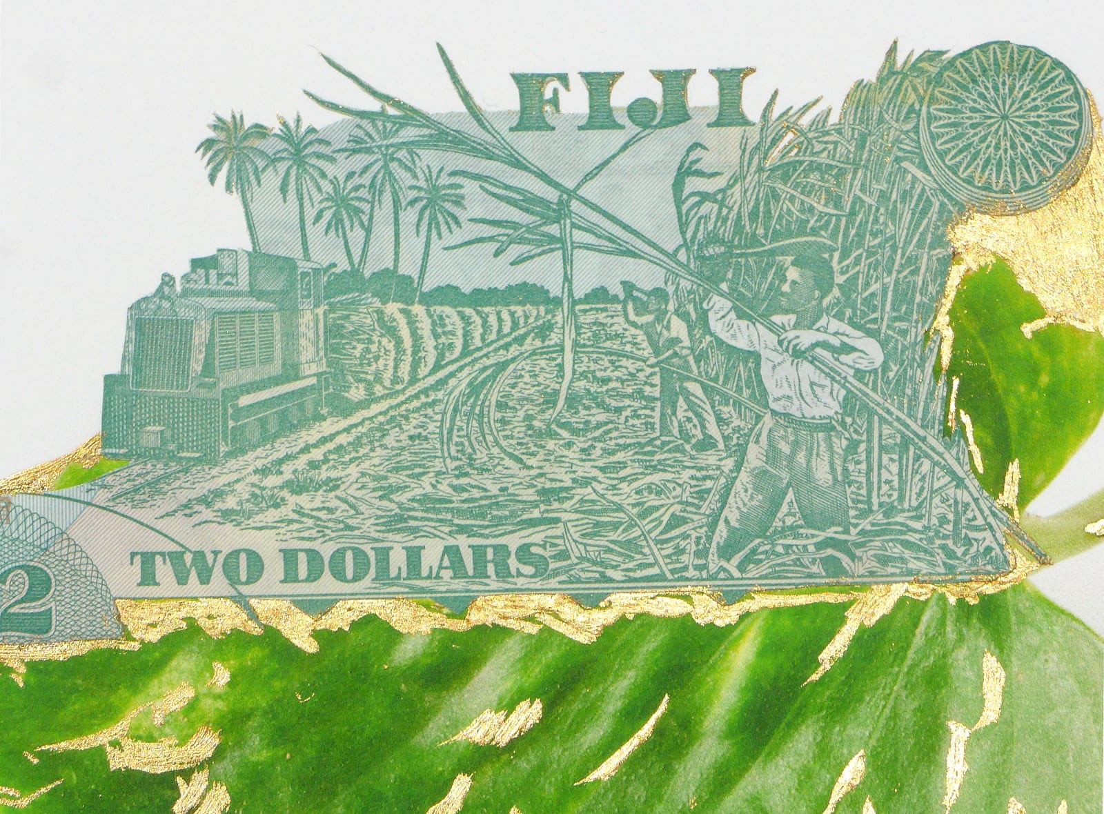 Abdullah M. I. Syed, Sugar Cane Harvest and Cargo Train, 2 Fiji Dollar (Reverse), 2023