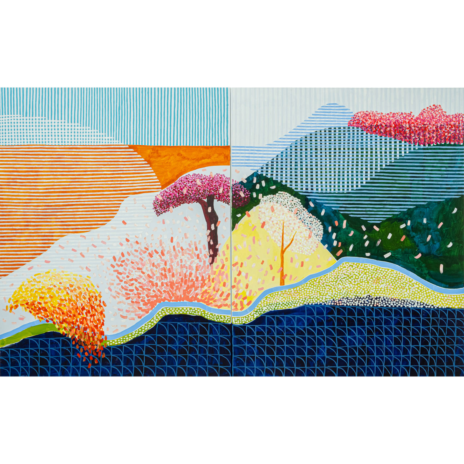 Fernando do Campo, Santa Rita/Bougainvillea Drive: The Road to the Studio Meanjin/Brisbane (After Hockney), 2025