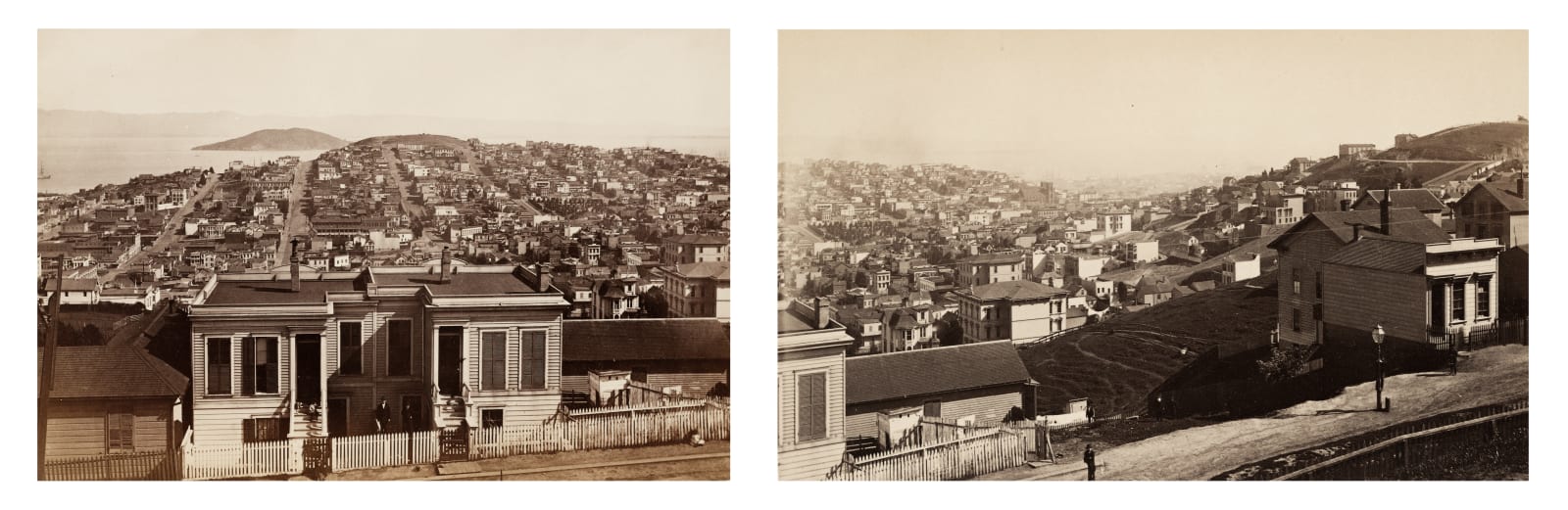 Carleton Watkins, Panorama of Telegraph Hill and Goat Island from Russian Hill, S.F. 1878-83