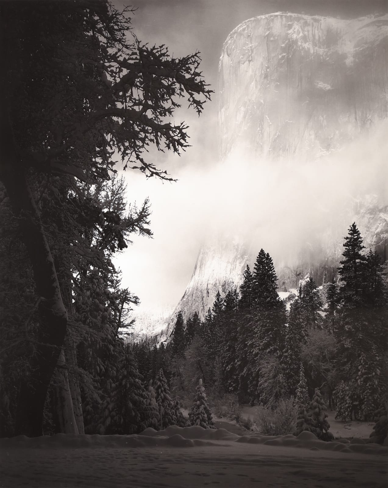 Ansel Adams, El Capitan, Winter, Sunrise, Yosemite, CA, 1968
