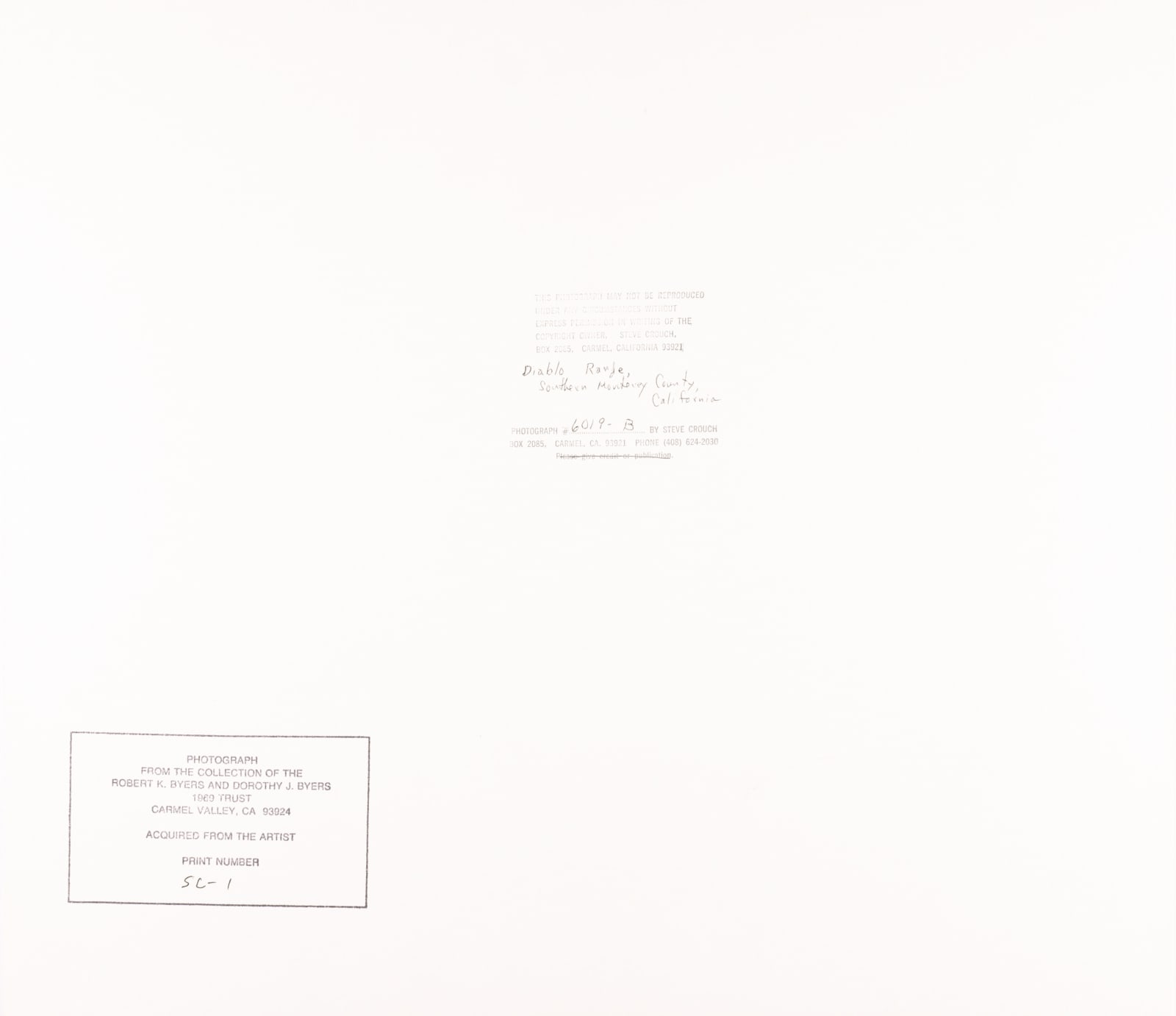 Steve Crouch, Diablo Range, Southern Monterey County, CA, 1974