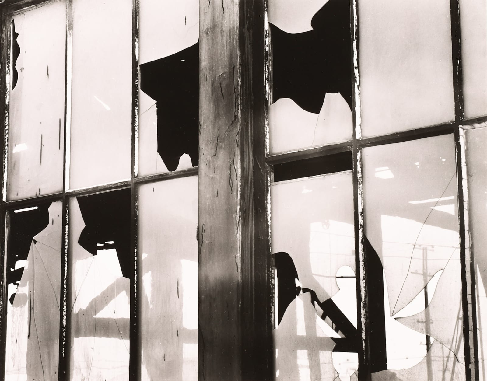 Brett Weston, Broken Window, Hunters Point Shipyard, San Francisco, 1959