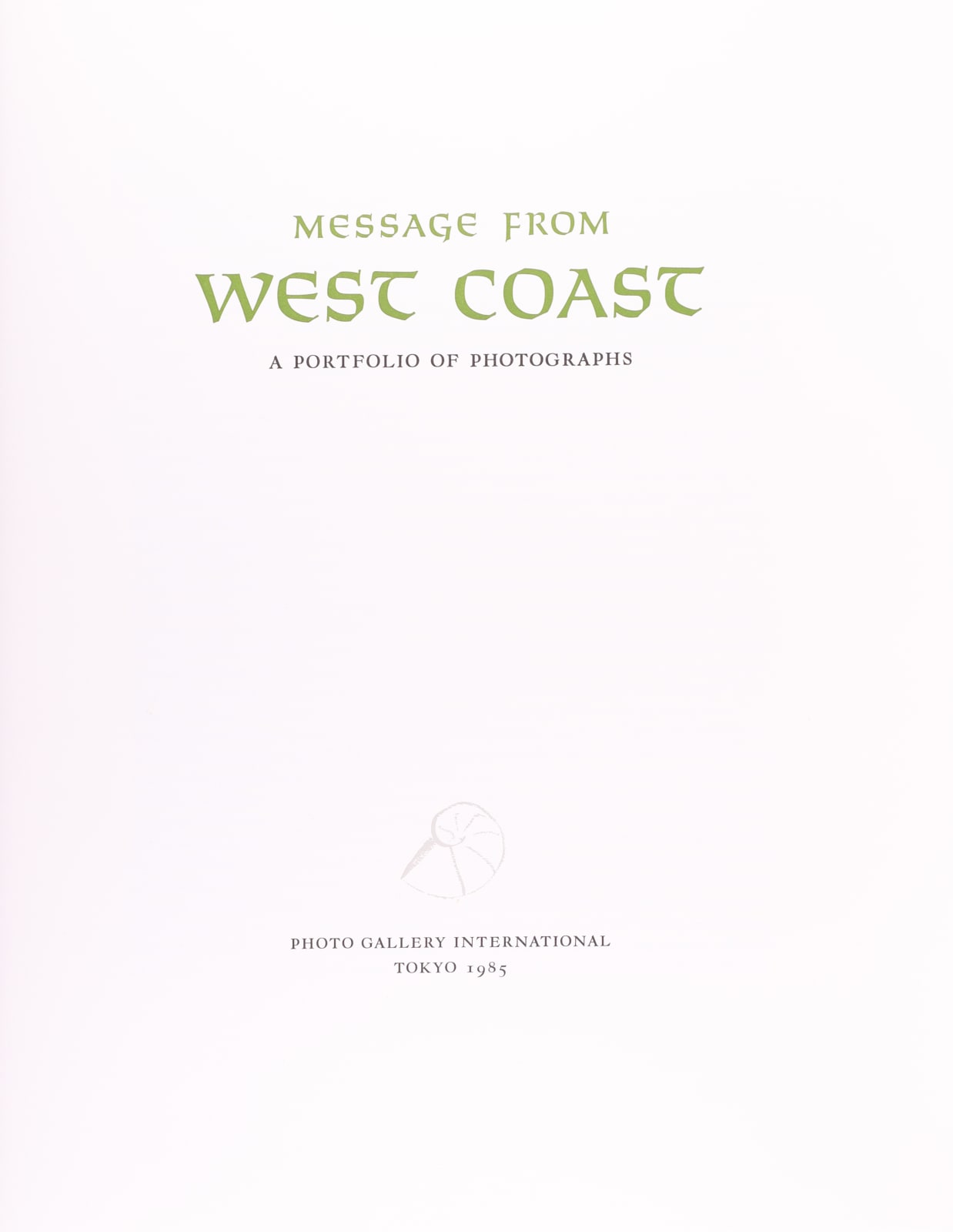Ansel Adams, Message from West Coast Portfolio, 1986
