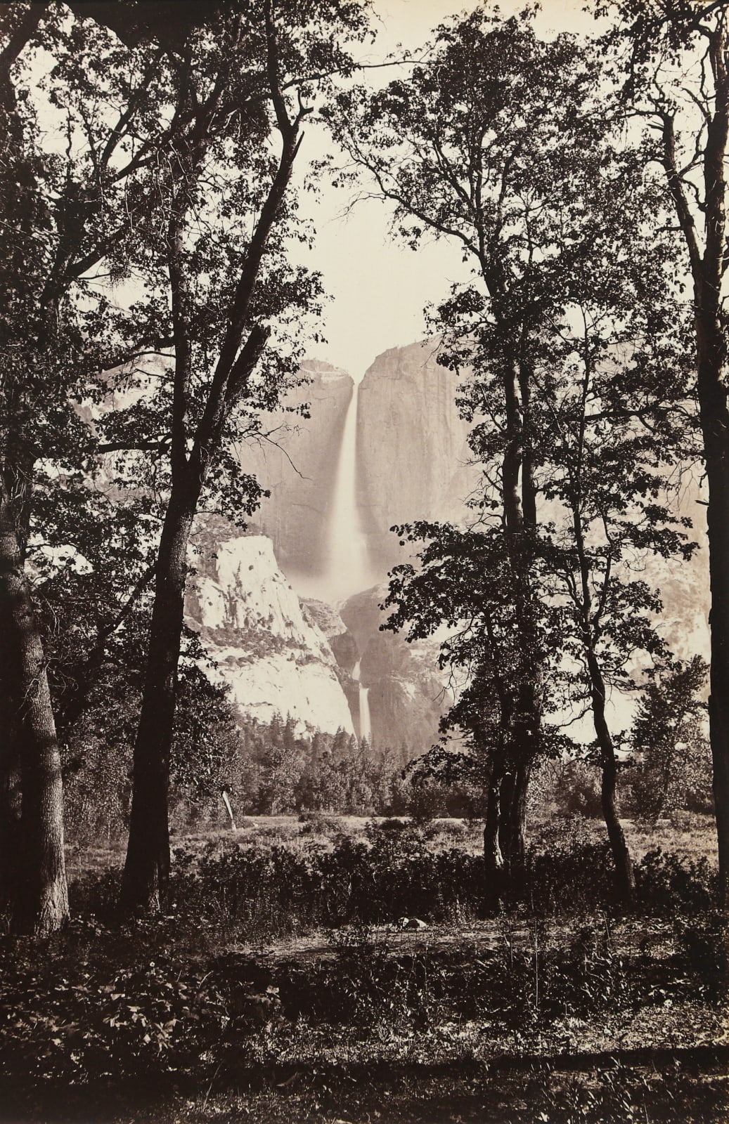Carleton Watkins, Yosemite Falls from Below, 1865-66