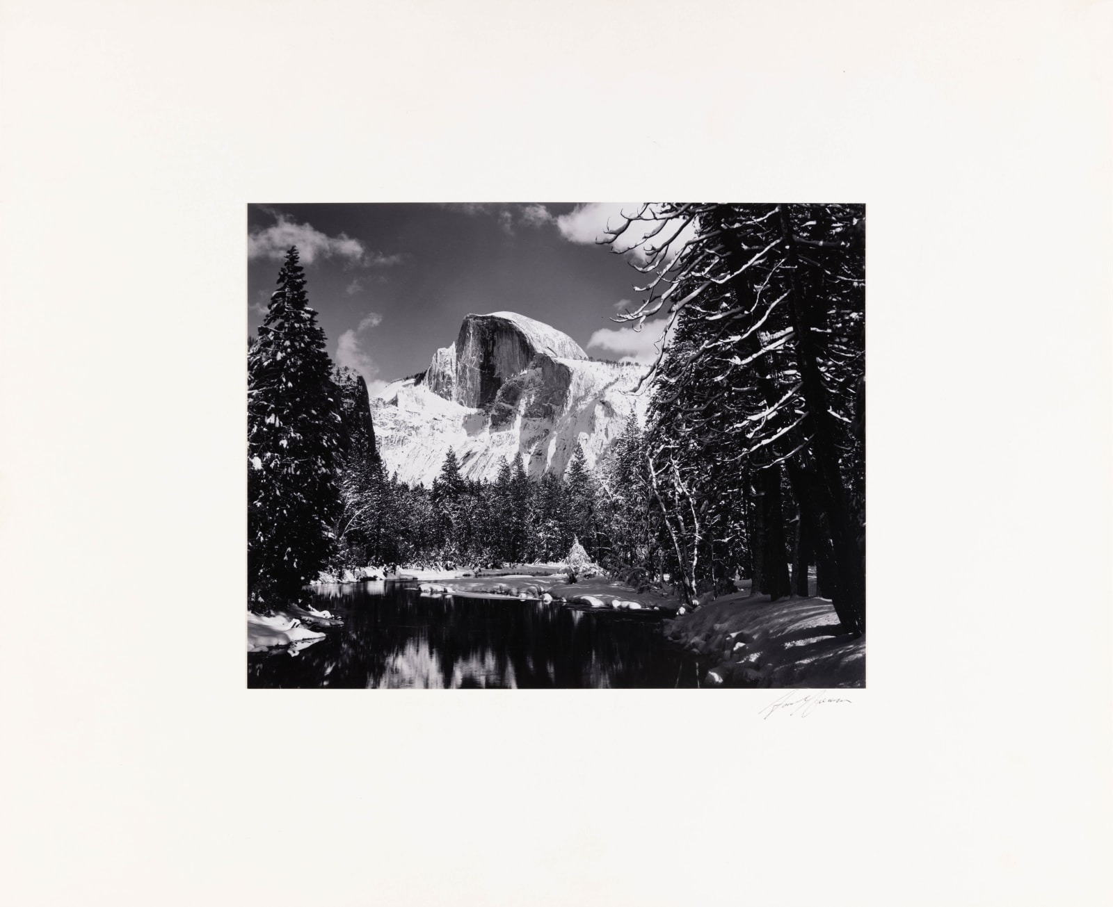 Ansel Adams, Half Dome, Merced River, Winter, Yosemite Valley, CA, 1938