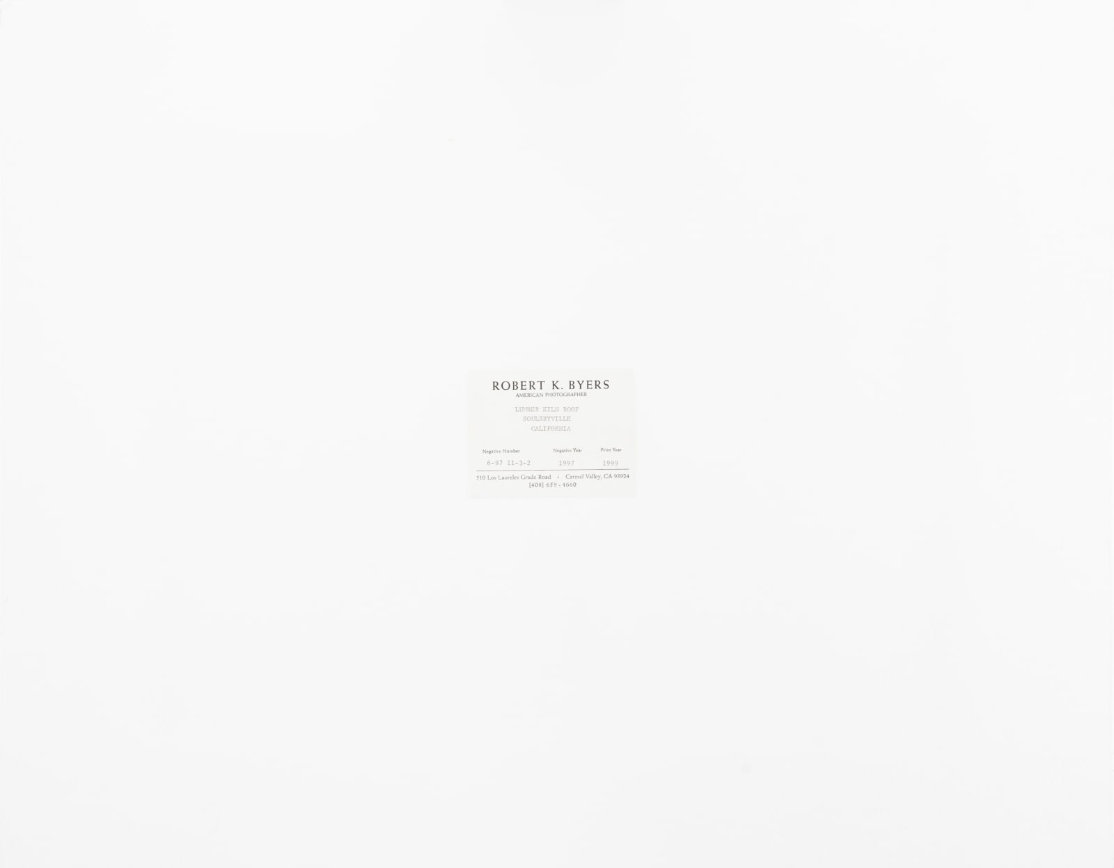 Robert K. Byers, Lumber Kiln Roof, CA, 1997