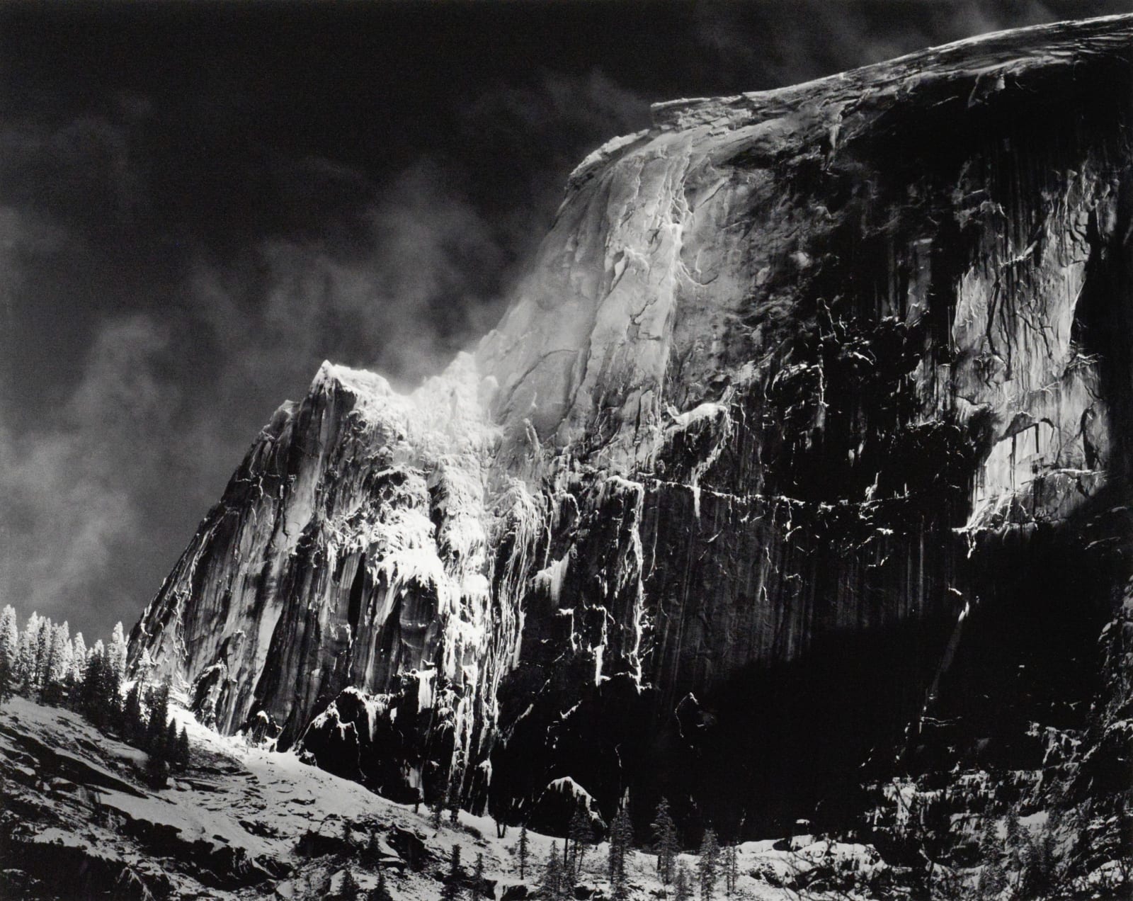 Ansel Adams, Half Dome, Blowing Snow, Yosemite, 1955