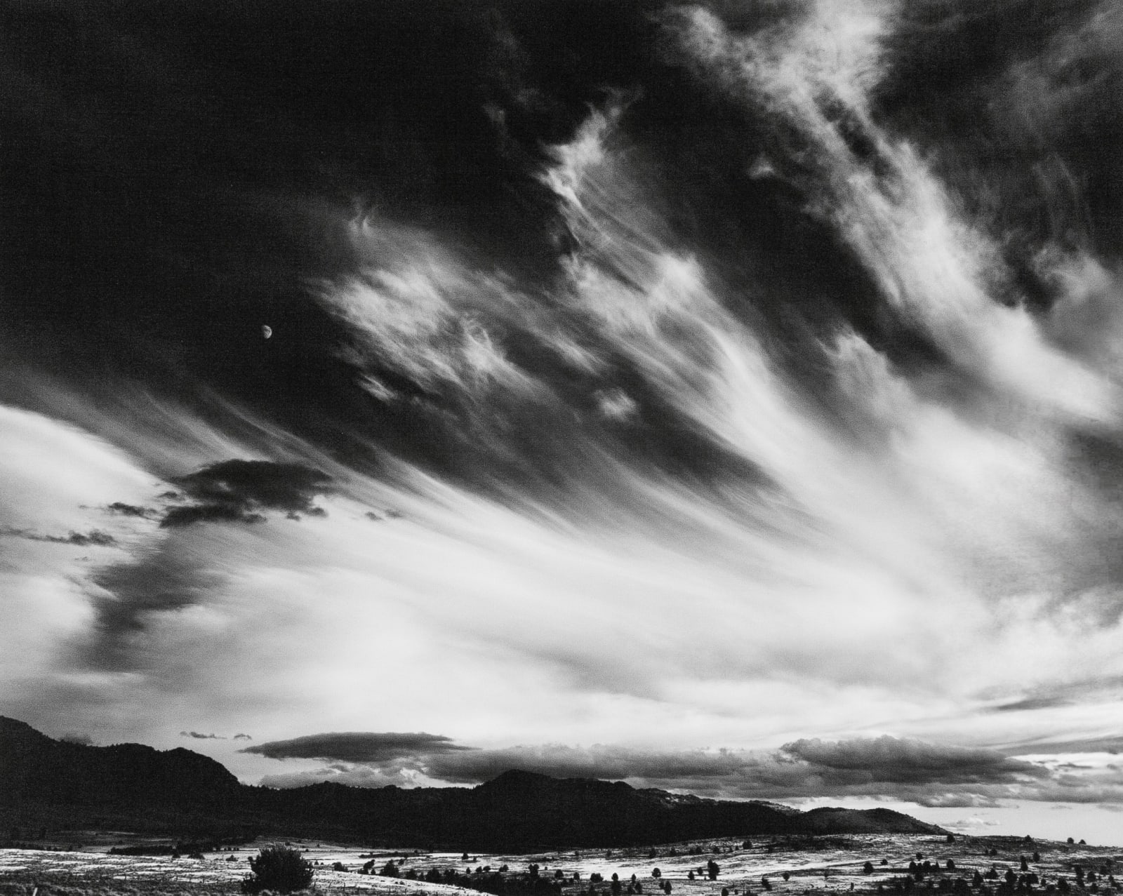 Ansel Adams, Moon and Clouds, Northern California, 1959