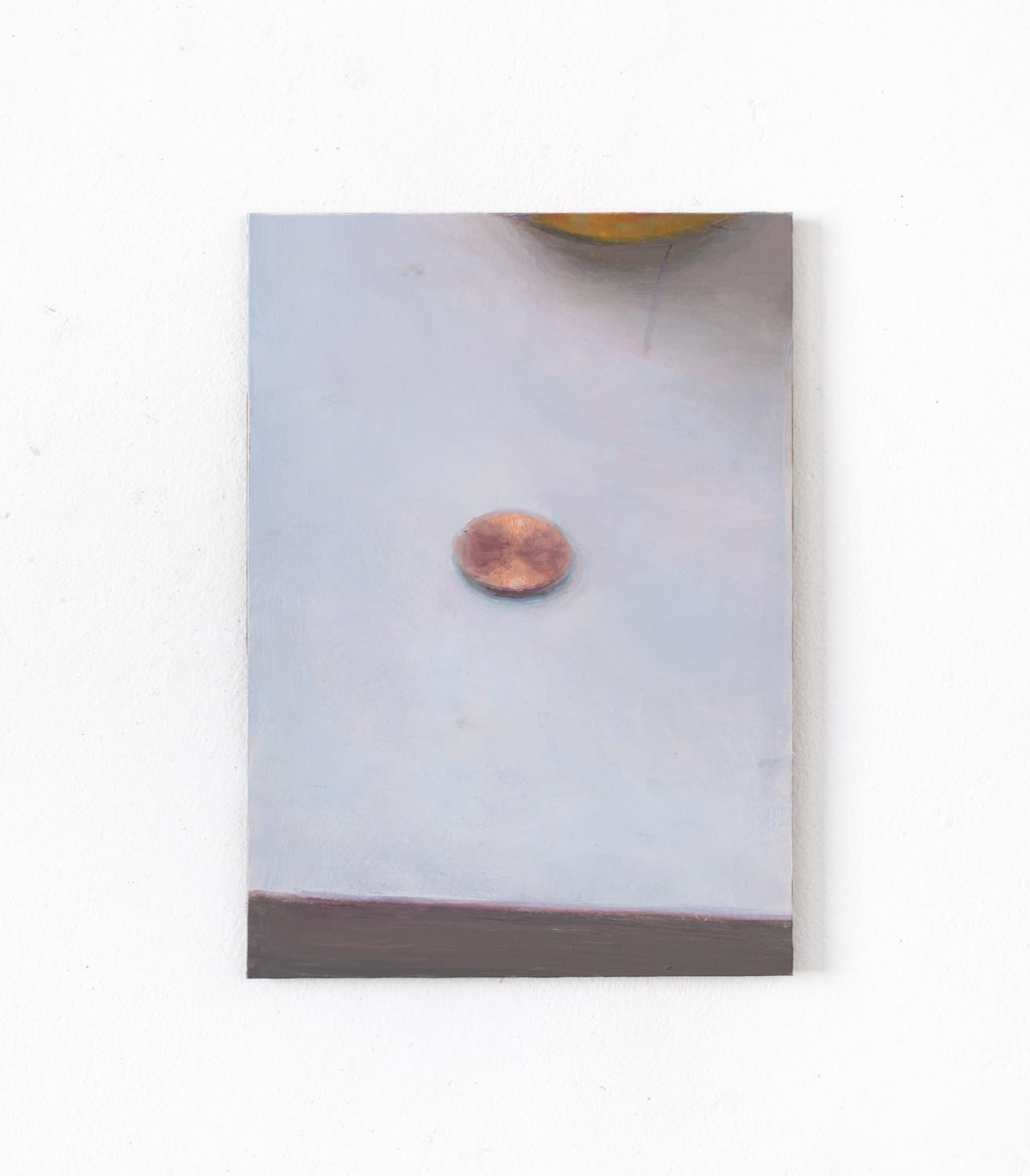 Brendan Getz, penny painting and the counter plane, double glint in the window light, 2021