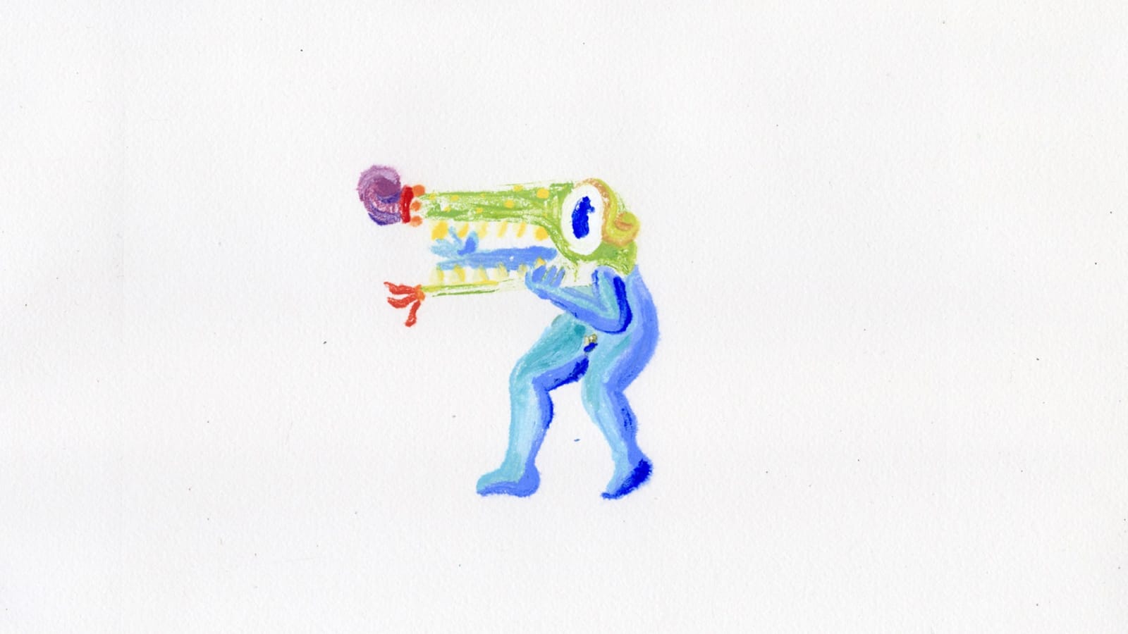 Cecilia Beaven, Statue of a Young Satyress Wearing a Theater Mask of Cipactli (Monotype 1), 2025